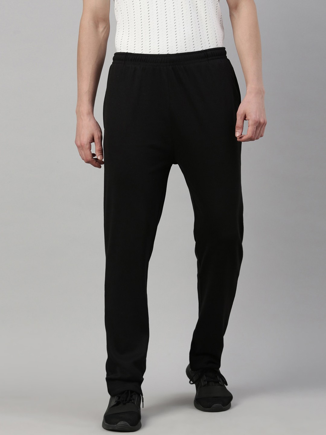 

Proline Men Mid-Rise Cotton Sports Track Pants, Black