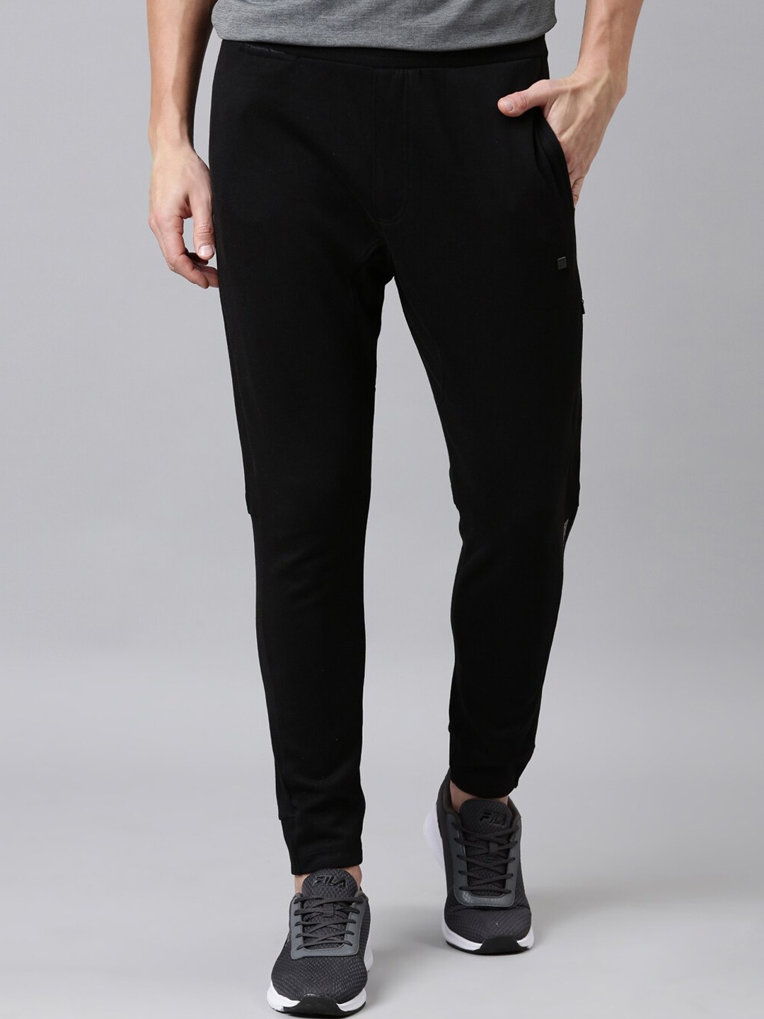 

Proline Men Mid Rise Cotton Sports Track Pants, Black