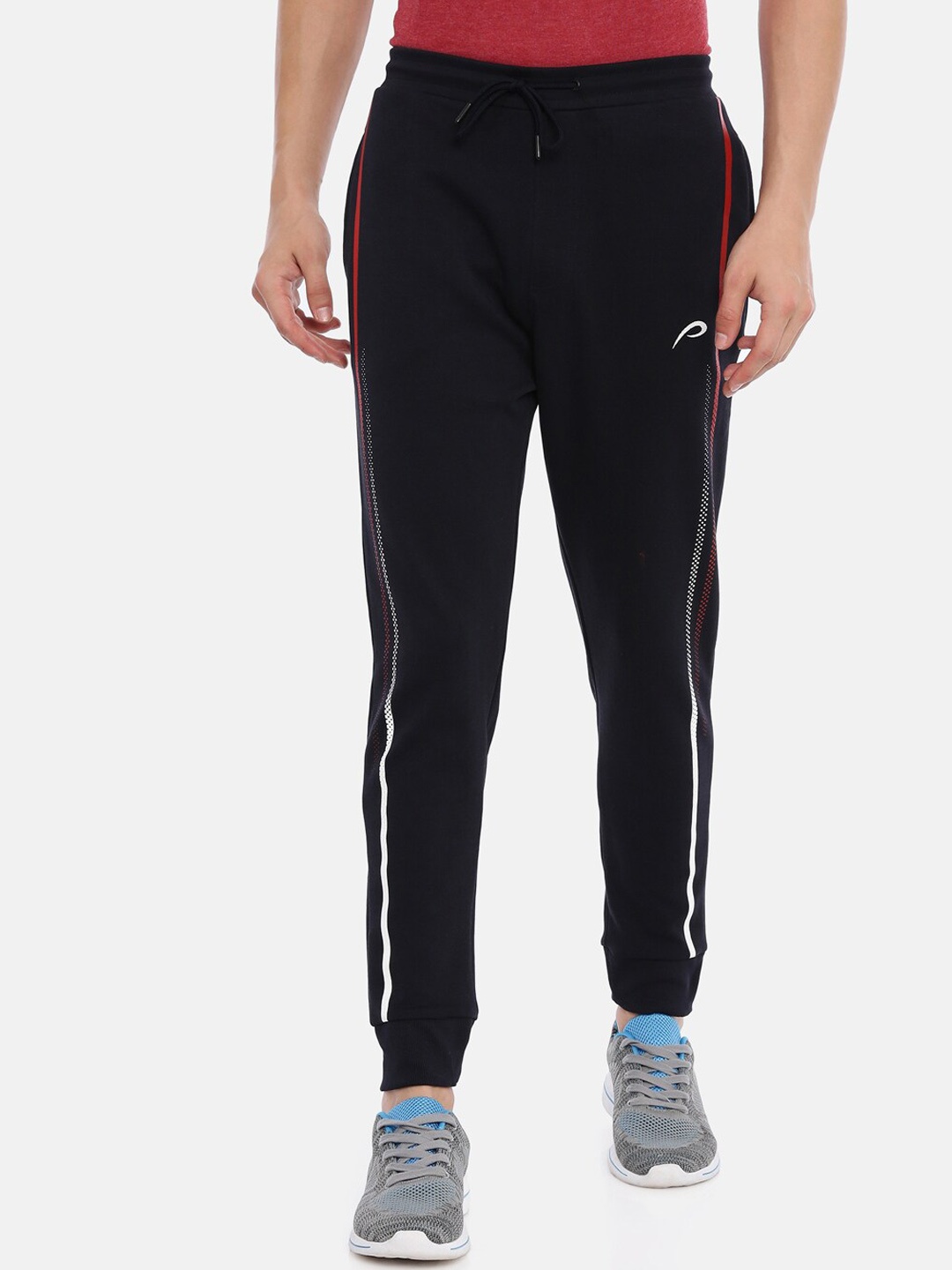 

Proline Men Side Panel Print Detail Sports Joggers, Navy blue