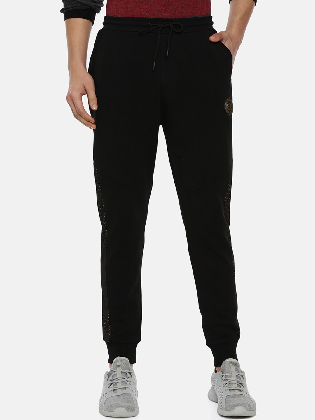

Proline Men Side Panel Detail Cotton Sports Joggers, Black