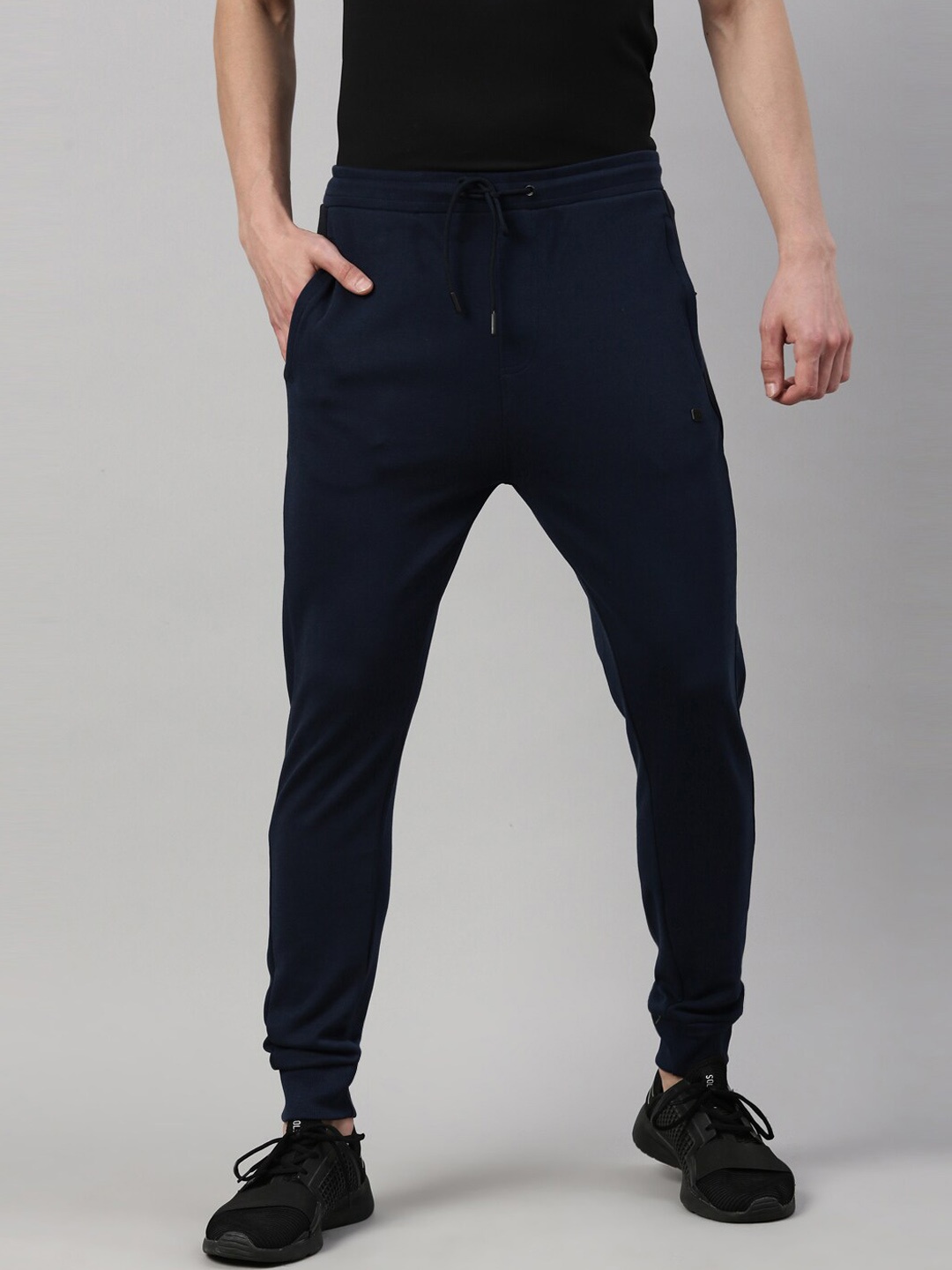 

Proline Men Mid Rise Cotton Joggers, Blue