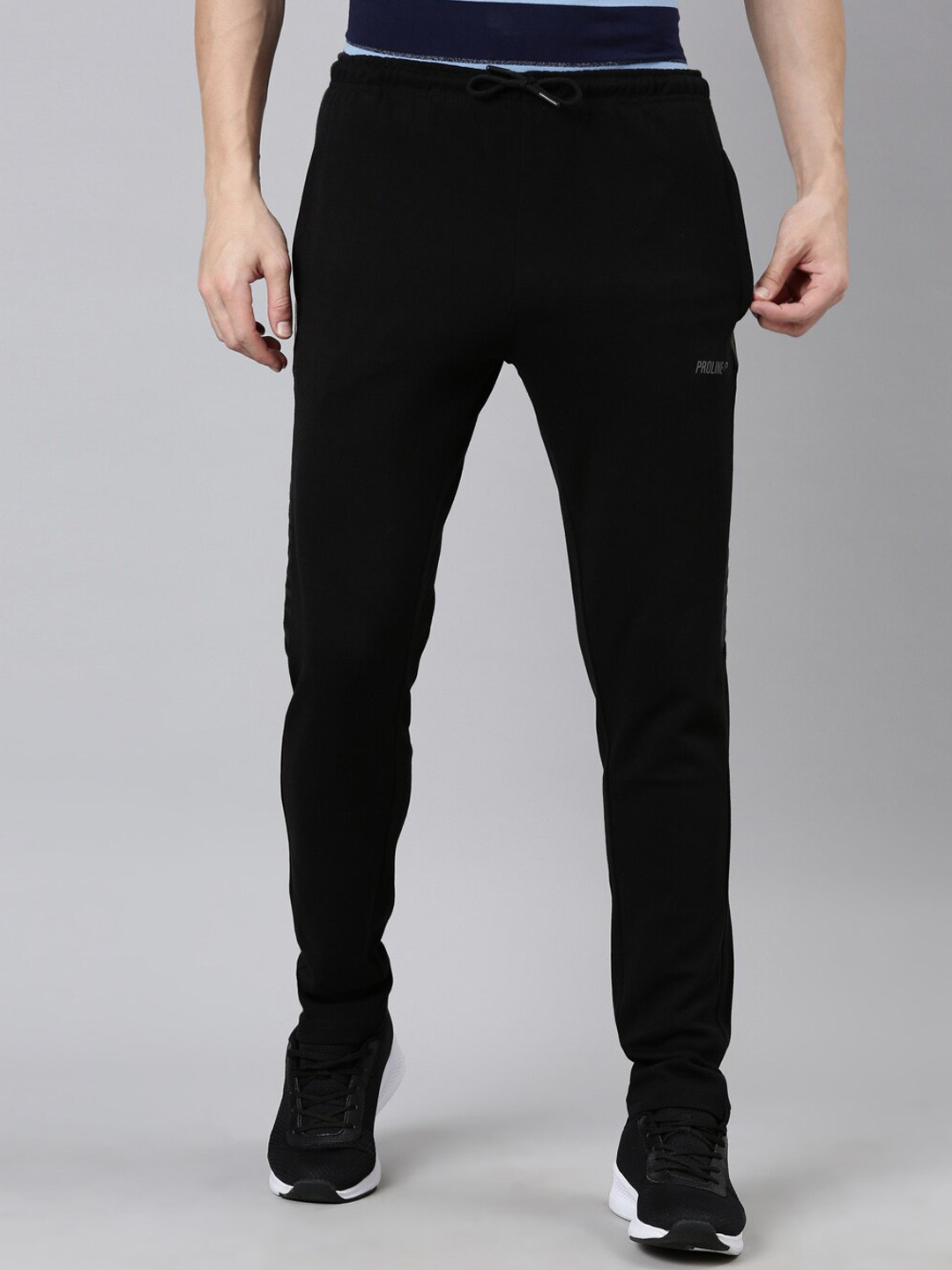 

Proline Men Brand Logo Printed Mid Rise Cotton Track Pant, Black