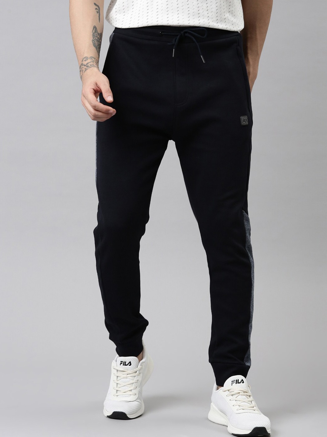

Proline Men Pure Cotton Mid-Rise Joggers, Navy blue