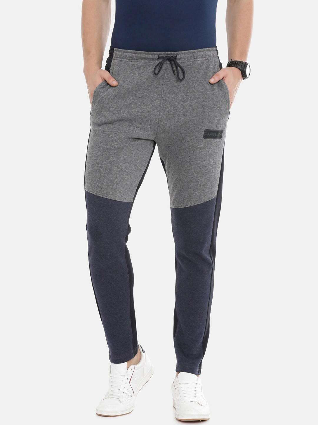 

Proline Colourblocked Cotton Mid-Rise Track Pants, Blue