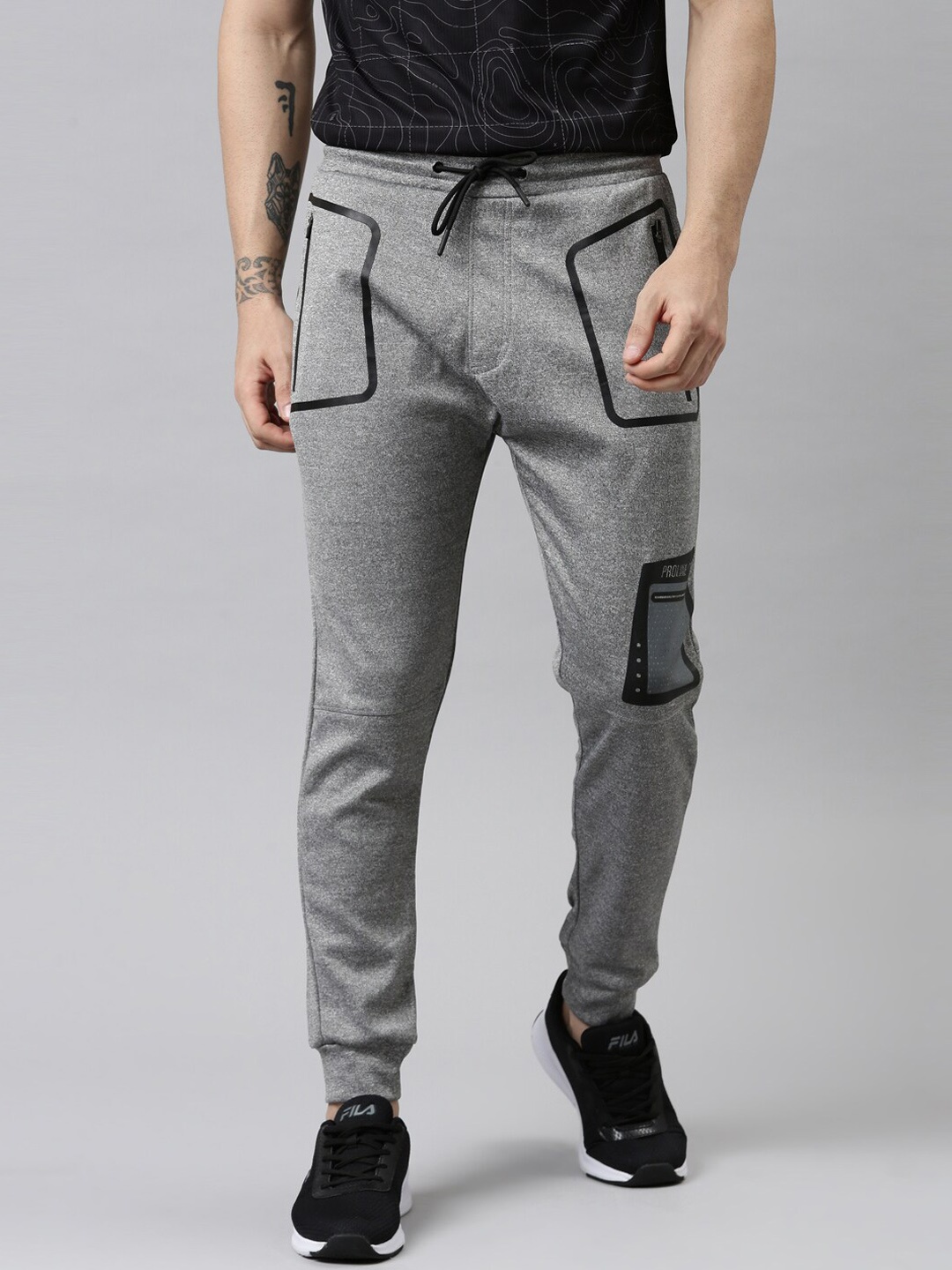 

Proline Men Cotton Mid-Rise Joggers, Grey