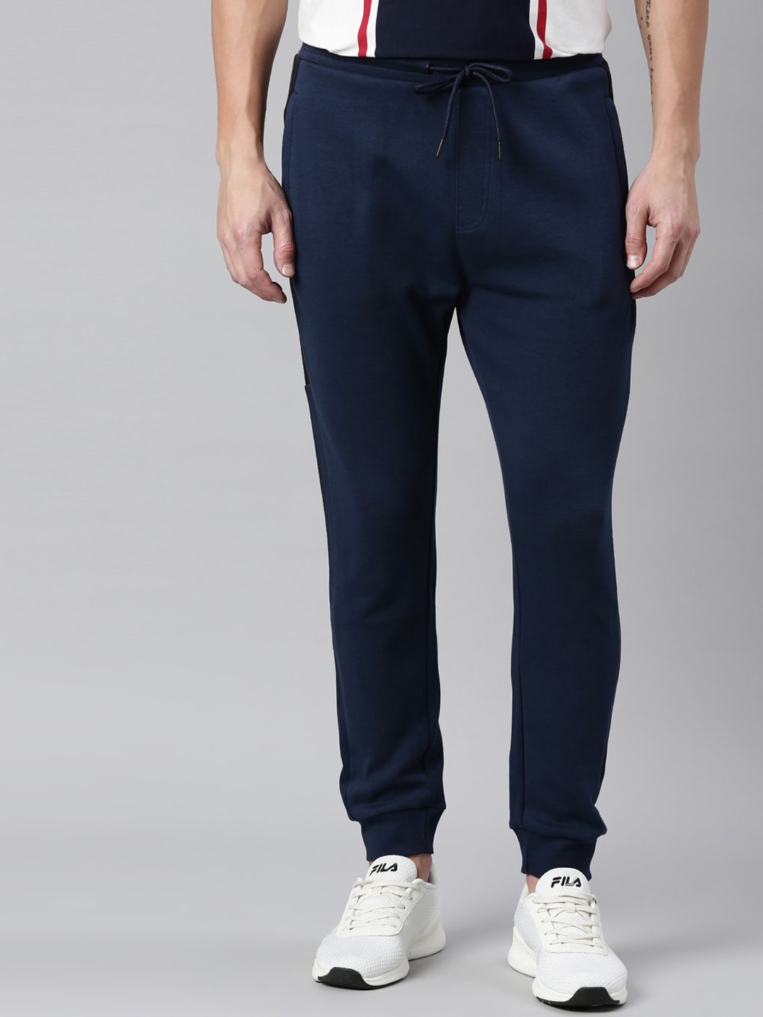 

Proline Men Pure Cotton Mid-Rise Joggers, Blue