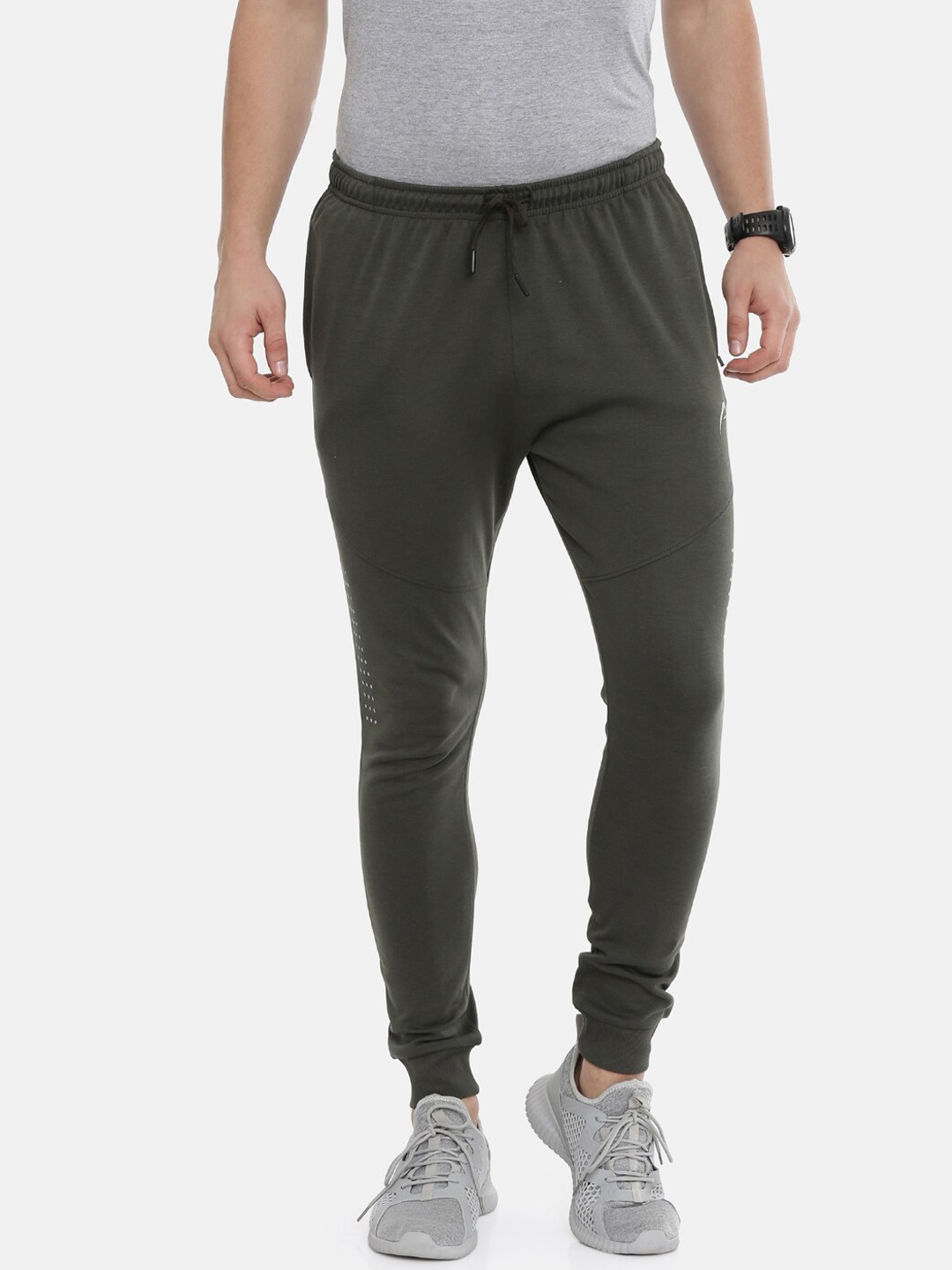 

Proline Men Cotton Mid-Rise Joggers, Olive