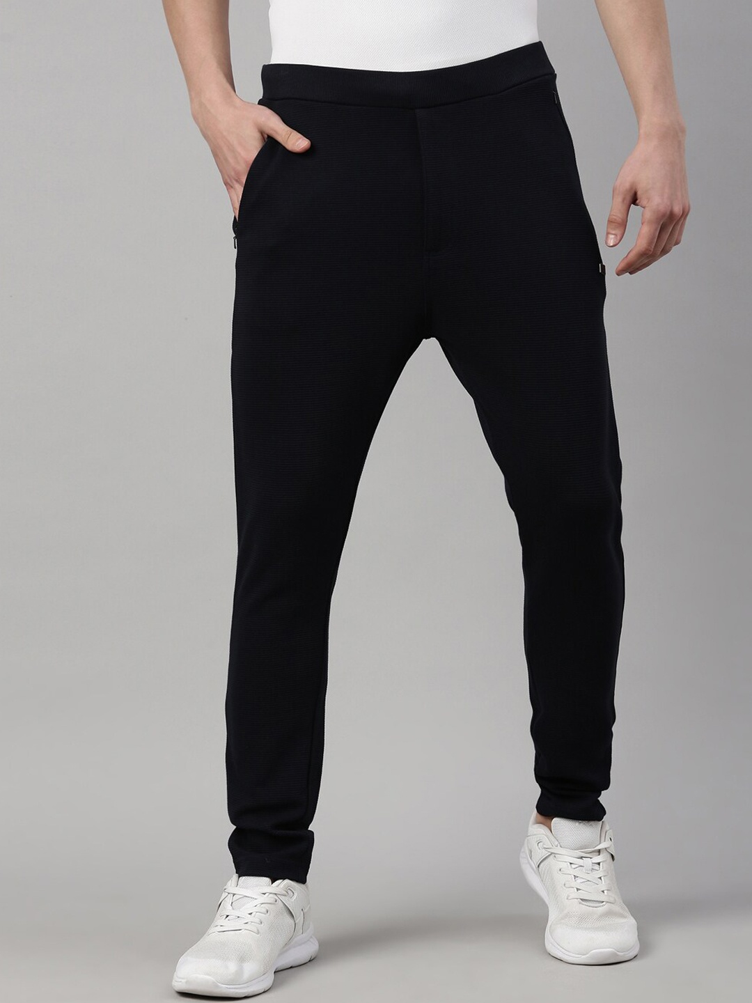 

Proline Men Cotton Mid-Rise Track Pants, Navy blue