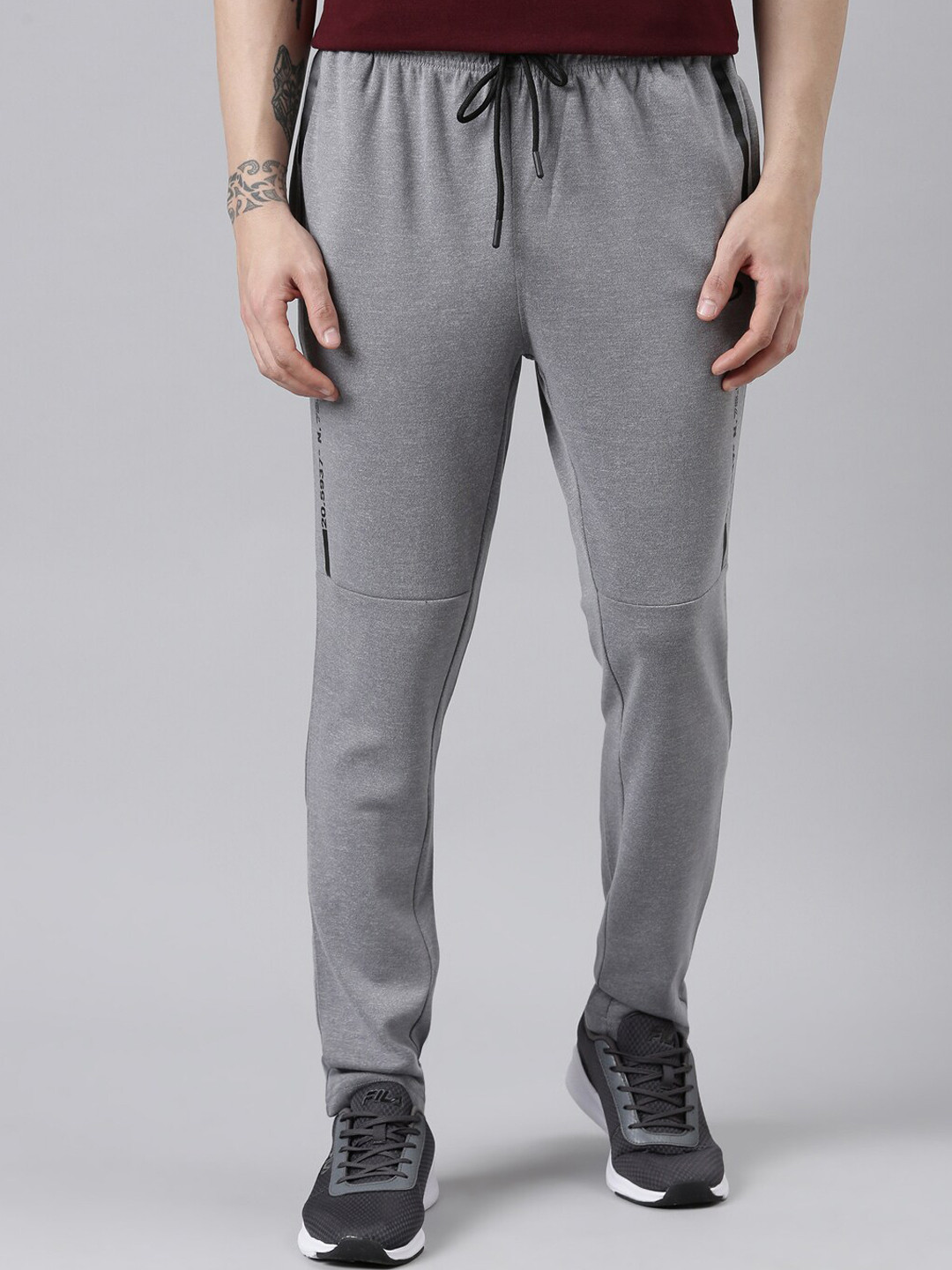 

Proline Men Pure Cotton Mid-Rise Track Pants, Grey