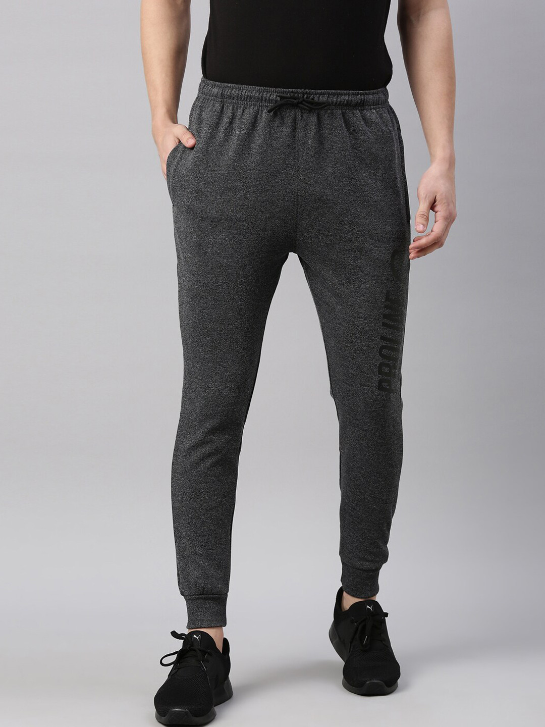

Proline Men Mid-Rise Cotton Joggers, Grey