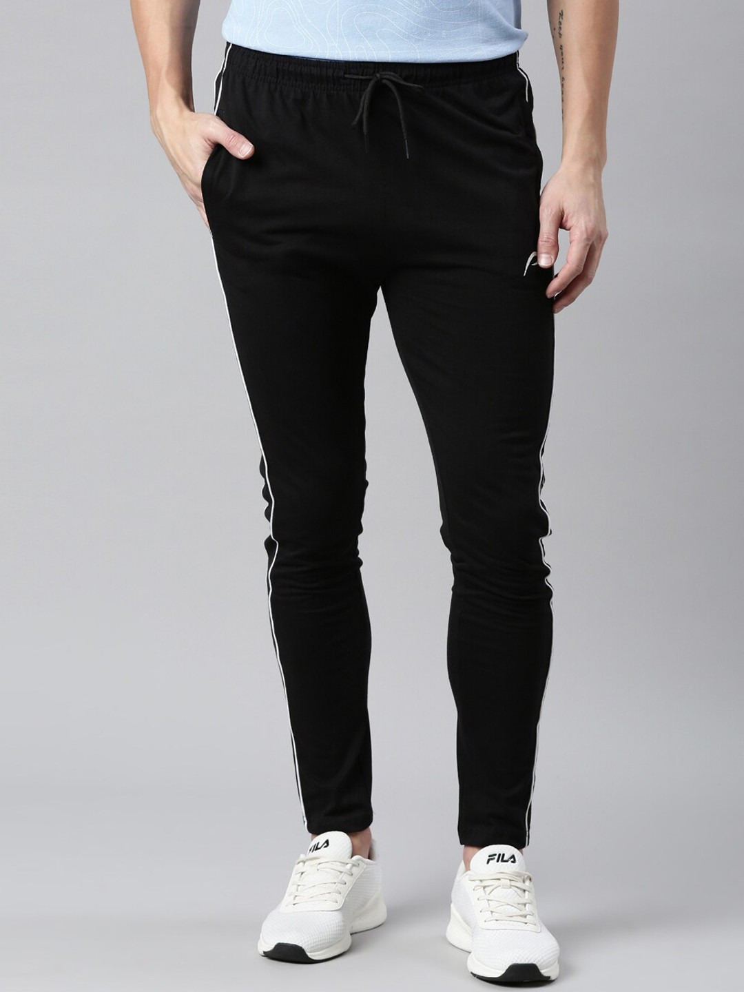 

Proline Men Cotton Mid-Rise Track Pants, Black