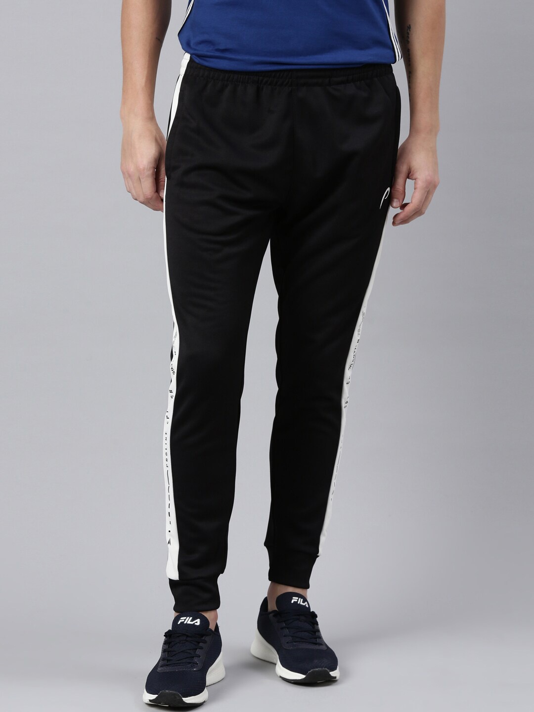 

Proline Men Side Panel Detail Mid-Rise Joggers, Black