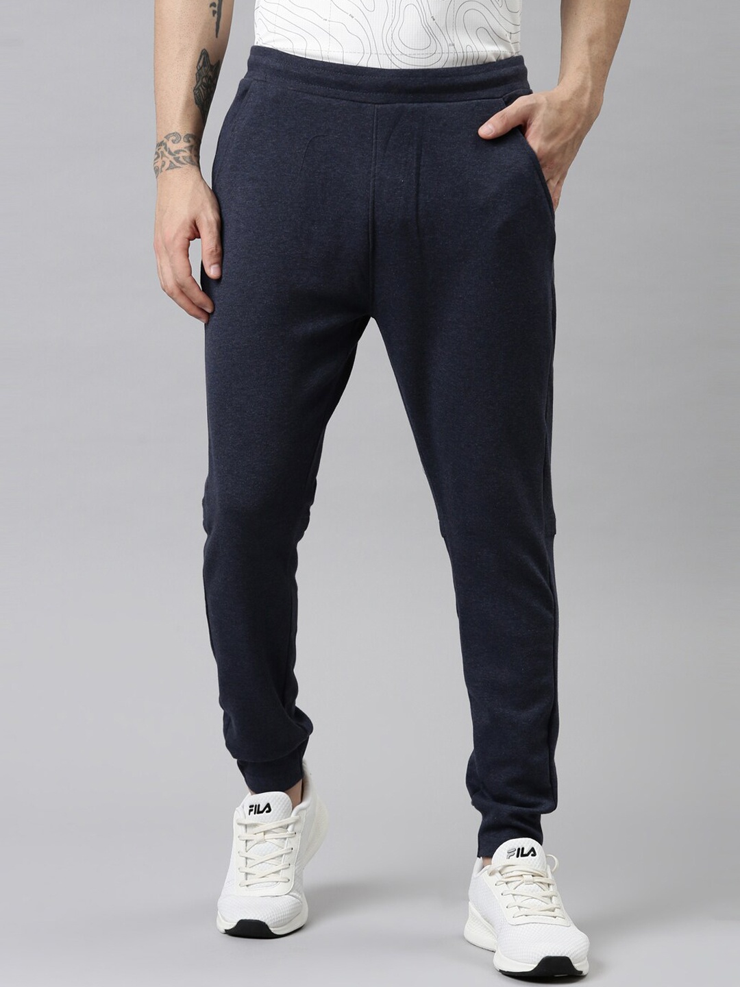 

Proline Men Cotton Mid-Rise Joggers, Blue