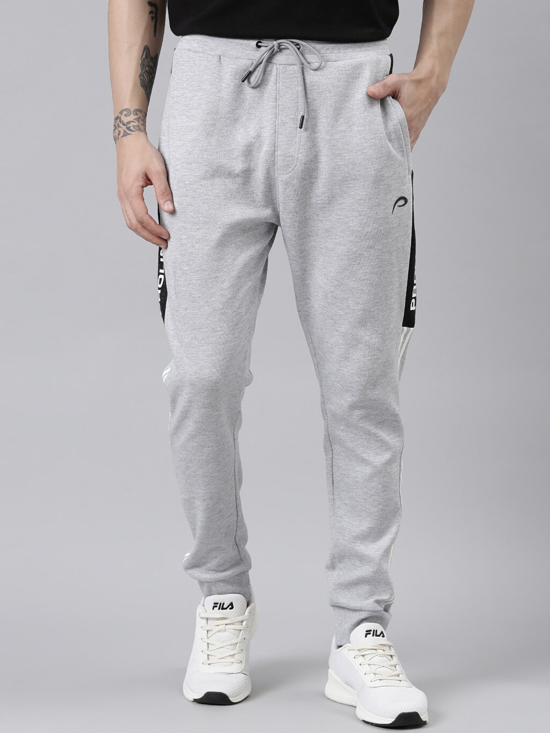 

Proline Men Cotton Mid-Rise Joggers, Grey