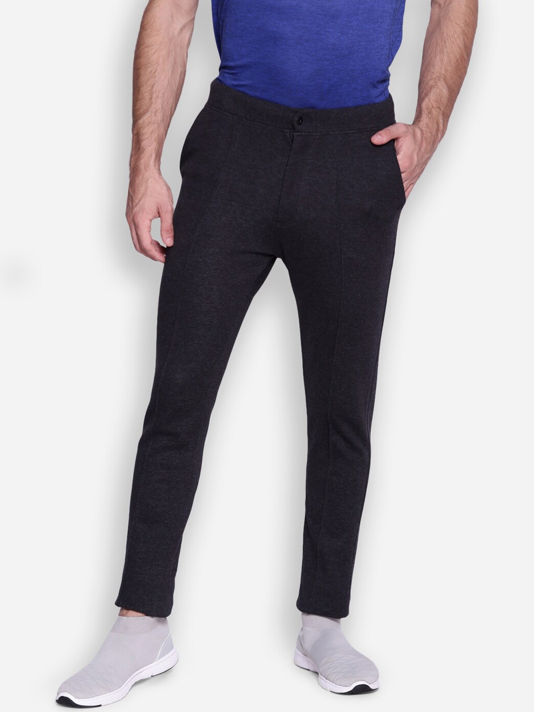 

Proline Men Cotton Mid-Rise Track Pants, Grey