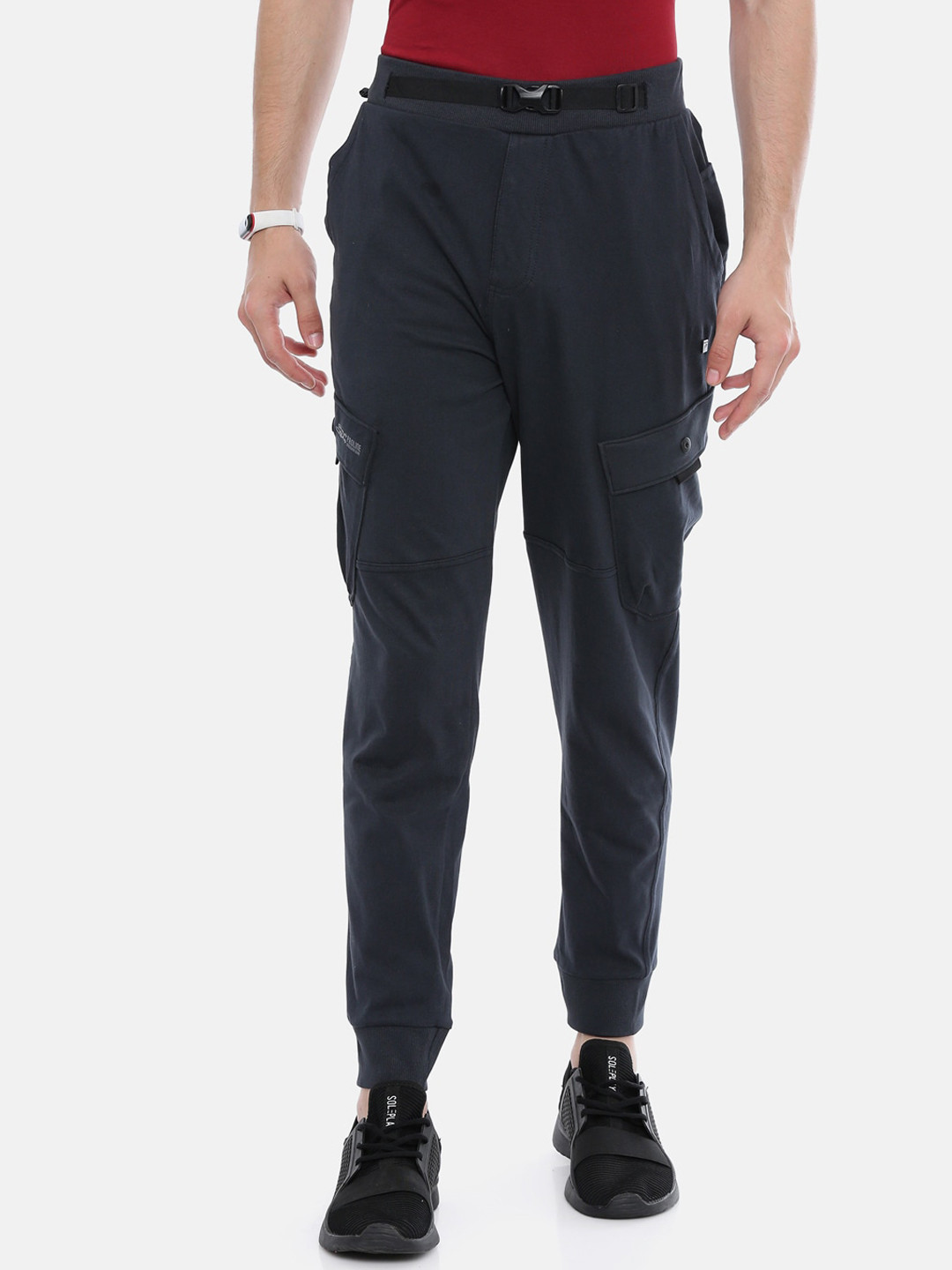 

Proline Men Cotton Mid-Rise Joggers, Grey