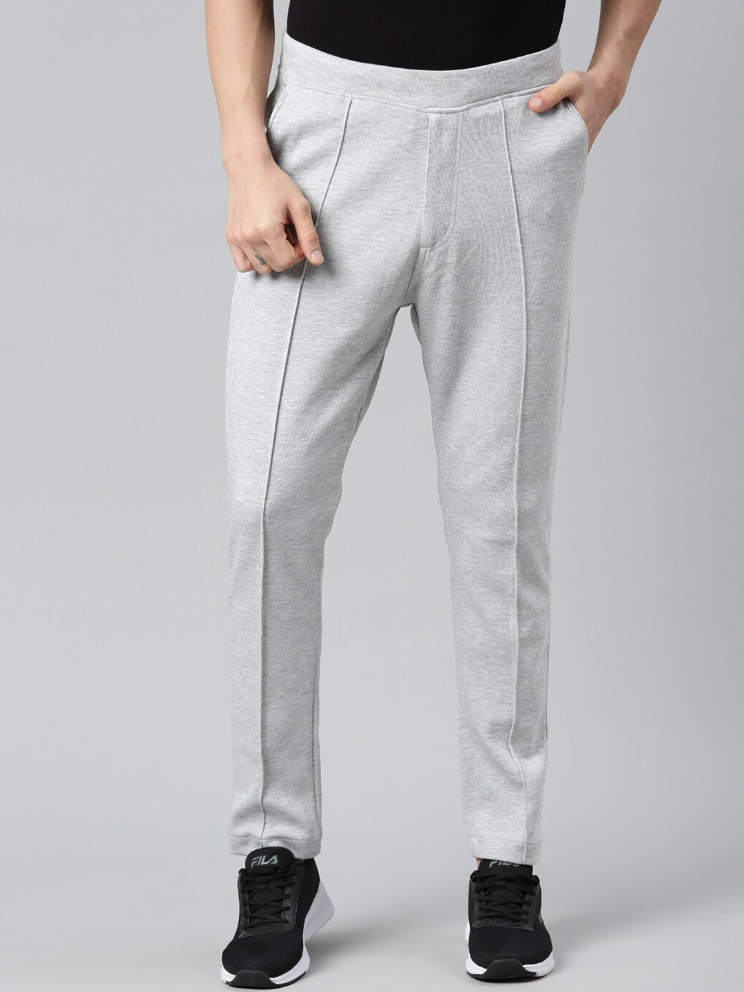 

Proline Men Cotton Mid-Rise Track Pants, Grey