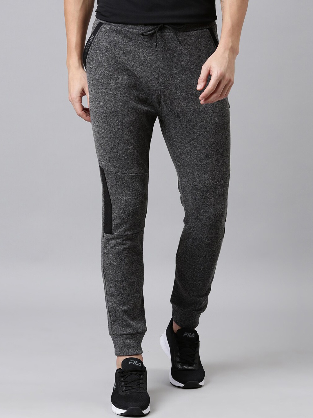 

Proline Men Cotton Mid-Rise Joggers, Black