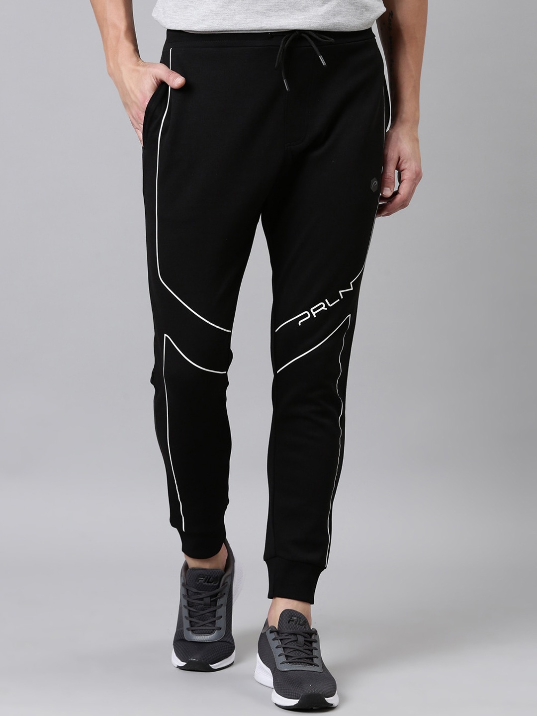 

Proline Men Cotton Mid-Rise Joggers, Black