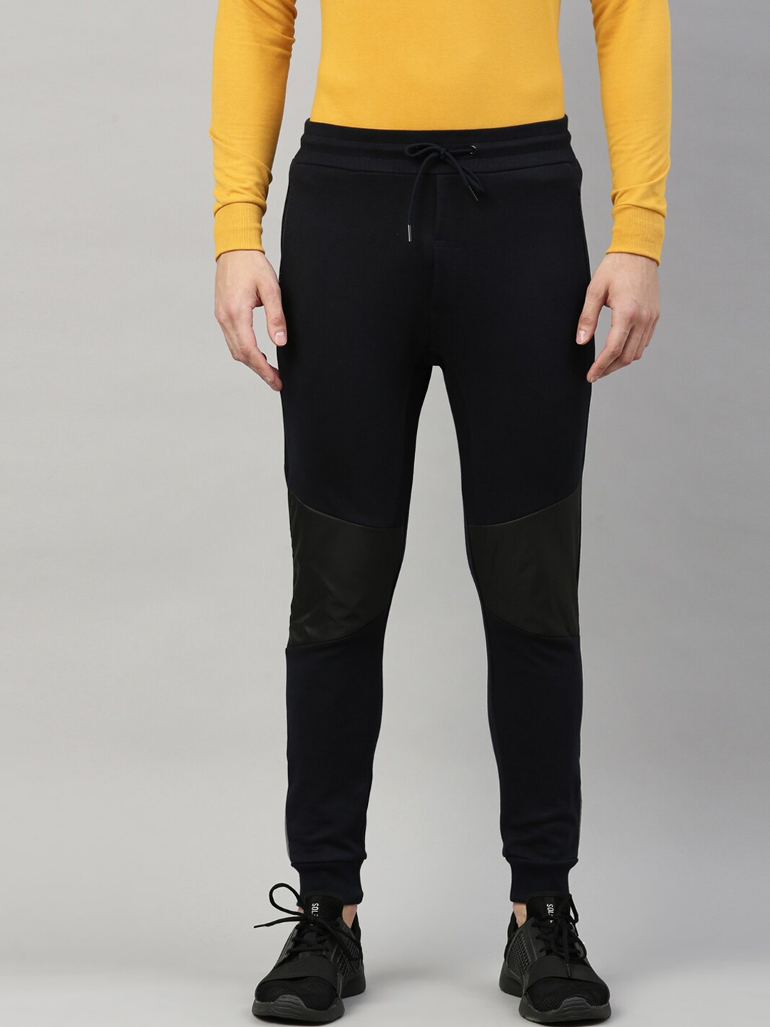 

Proline Men Pure Cotton Mid-Rise Joggers, Navy blue