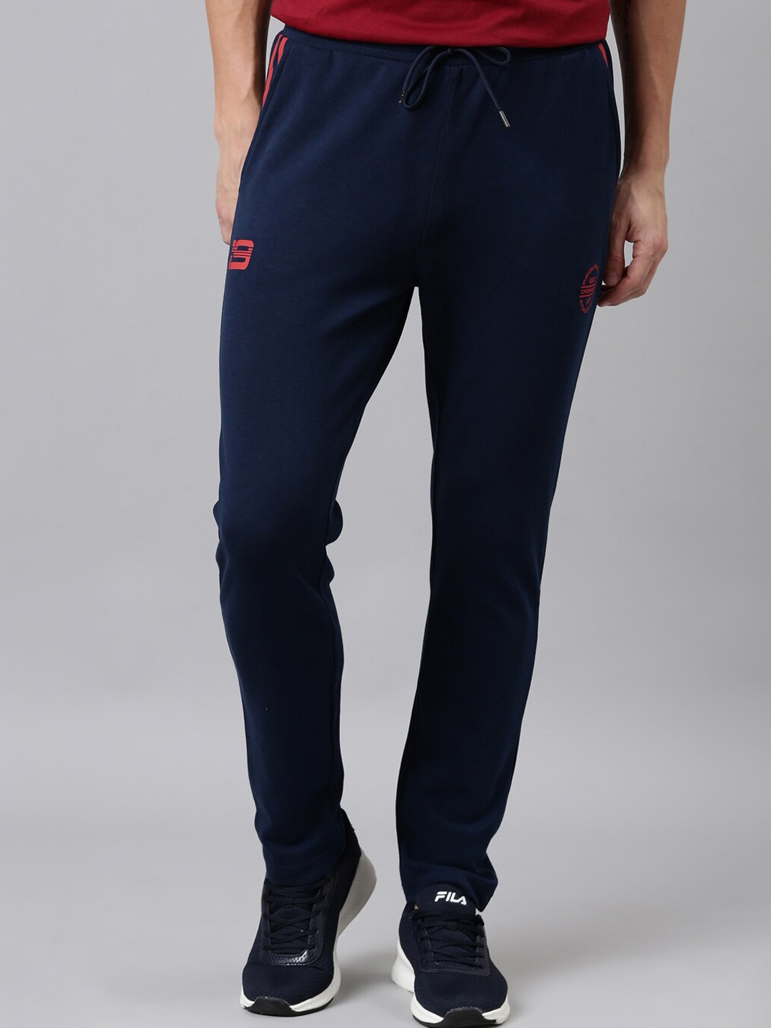 

Proline Men Pure Cotton Mid-Rise Track Pants, Blue