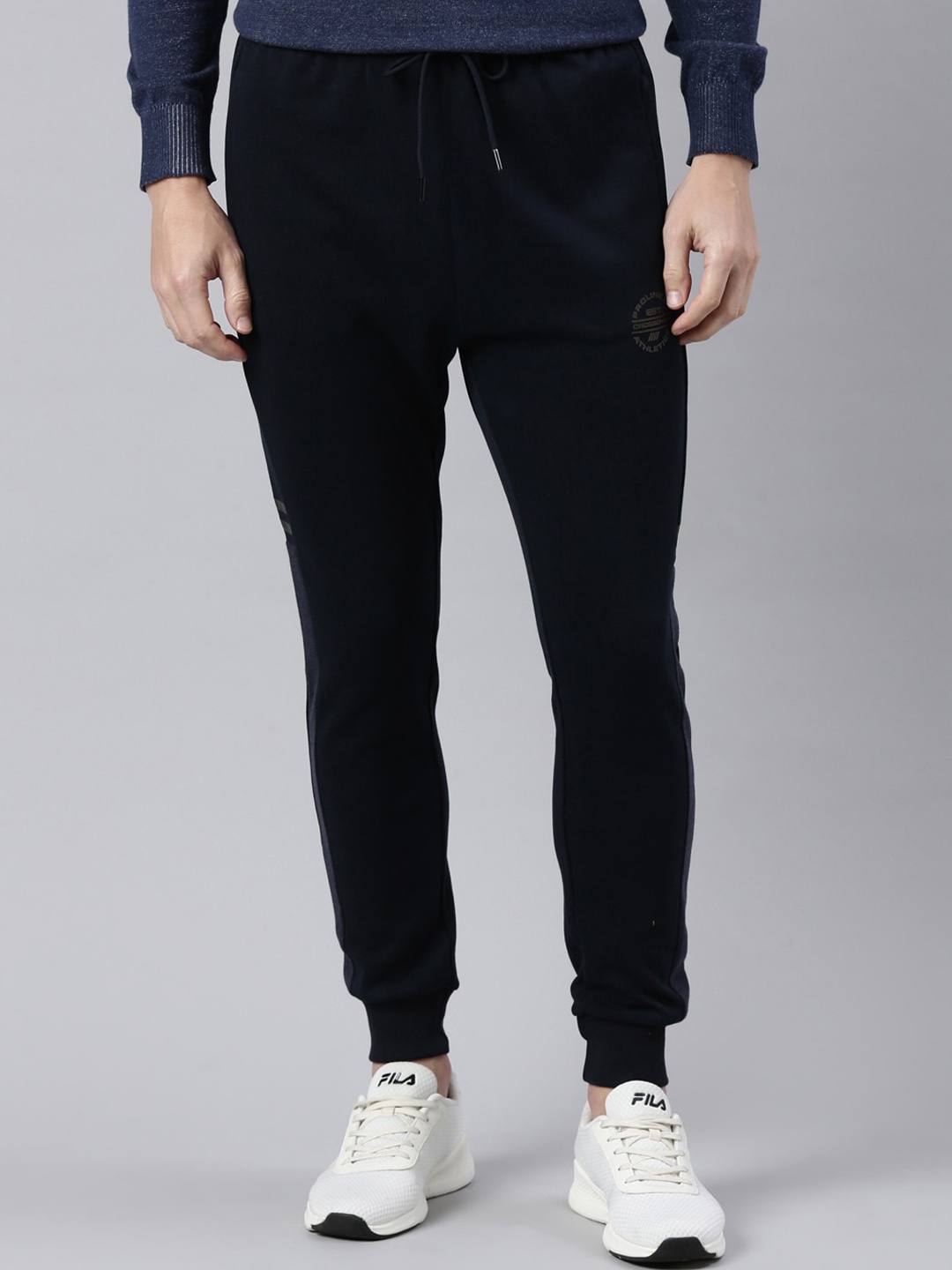 

Proline Men Cotton Mid-Rise Joggers, Navy blue
