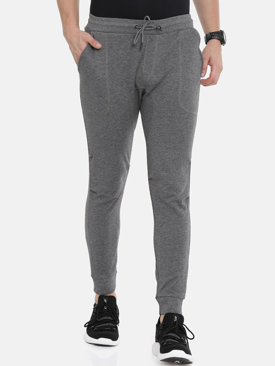 

Proline Men Cotton Mid-Rise Joggers, Grey