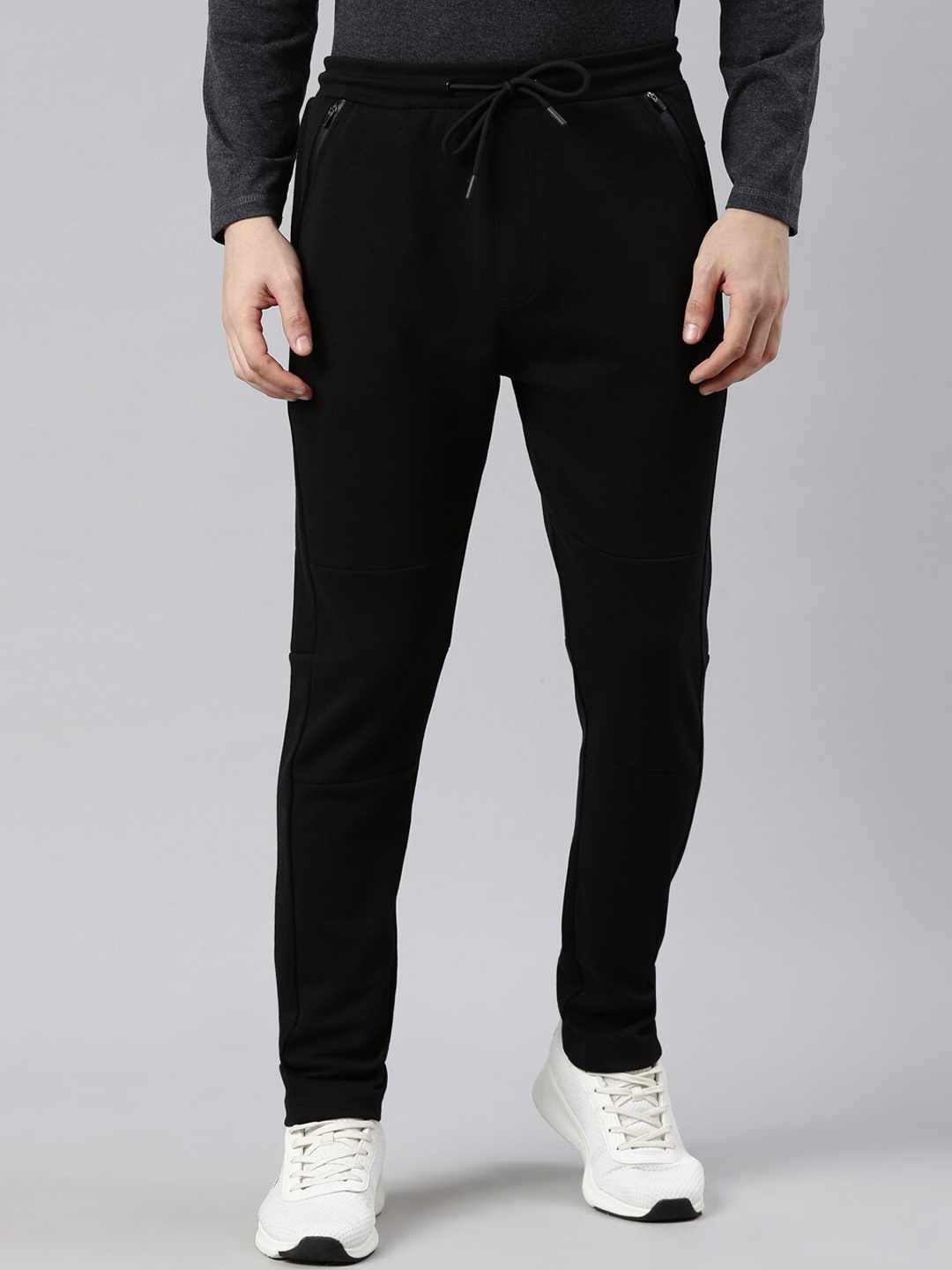 

Proline Men Cotton Mid-Rise Track Pants, Black