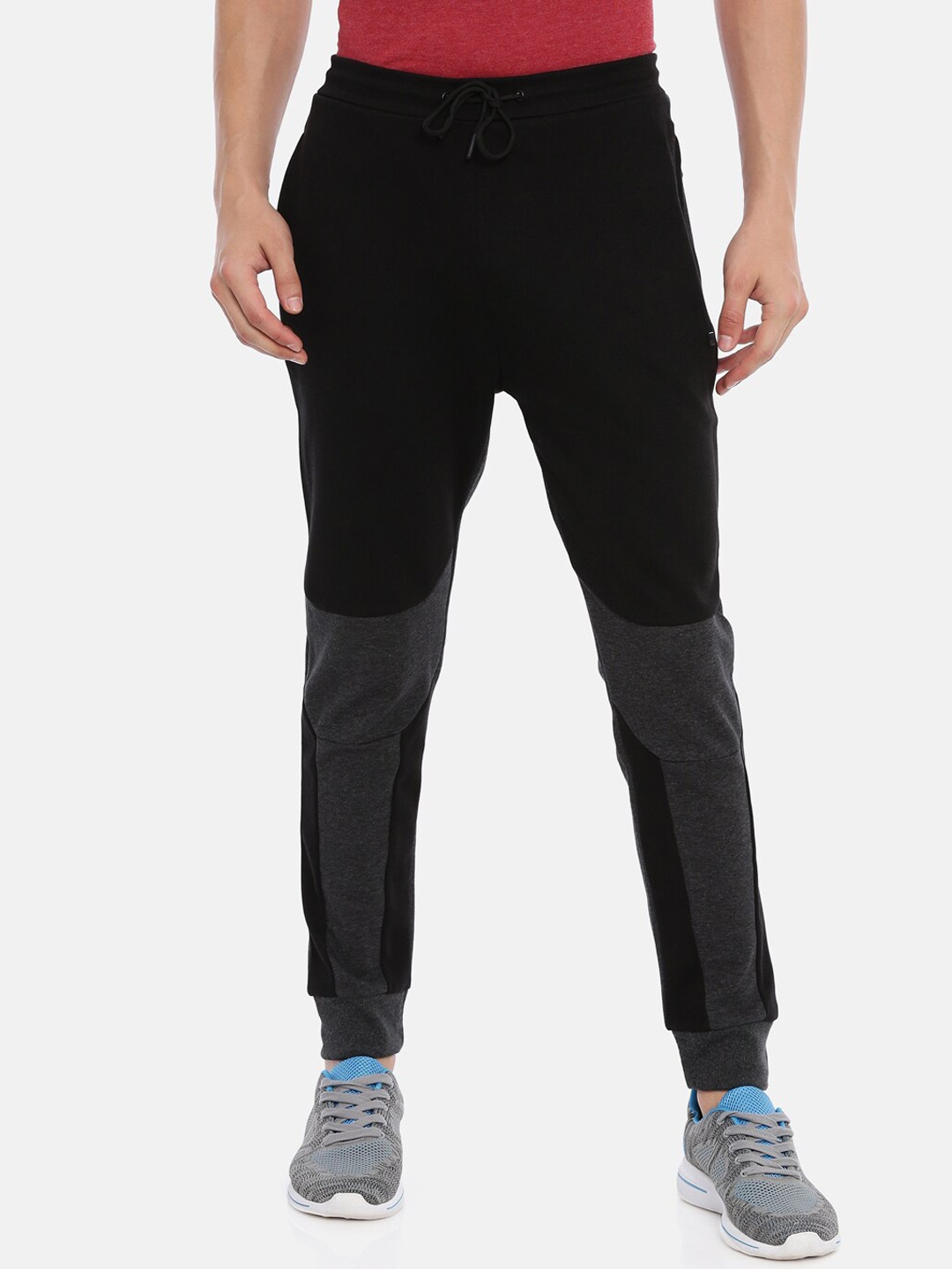 

Proline Men Colorblocked Mid-Rise Joggers, Charcoal