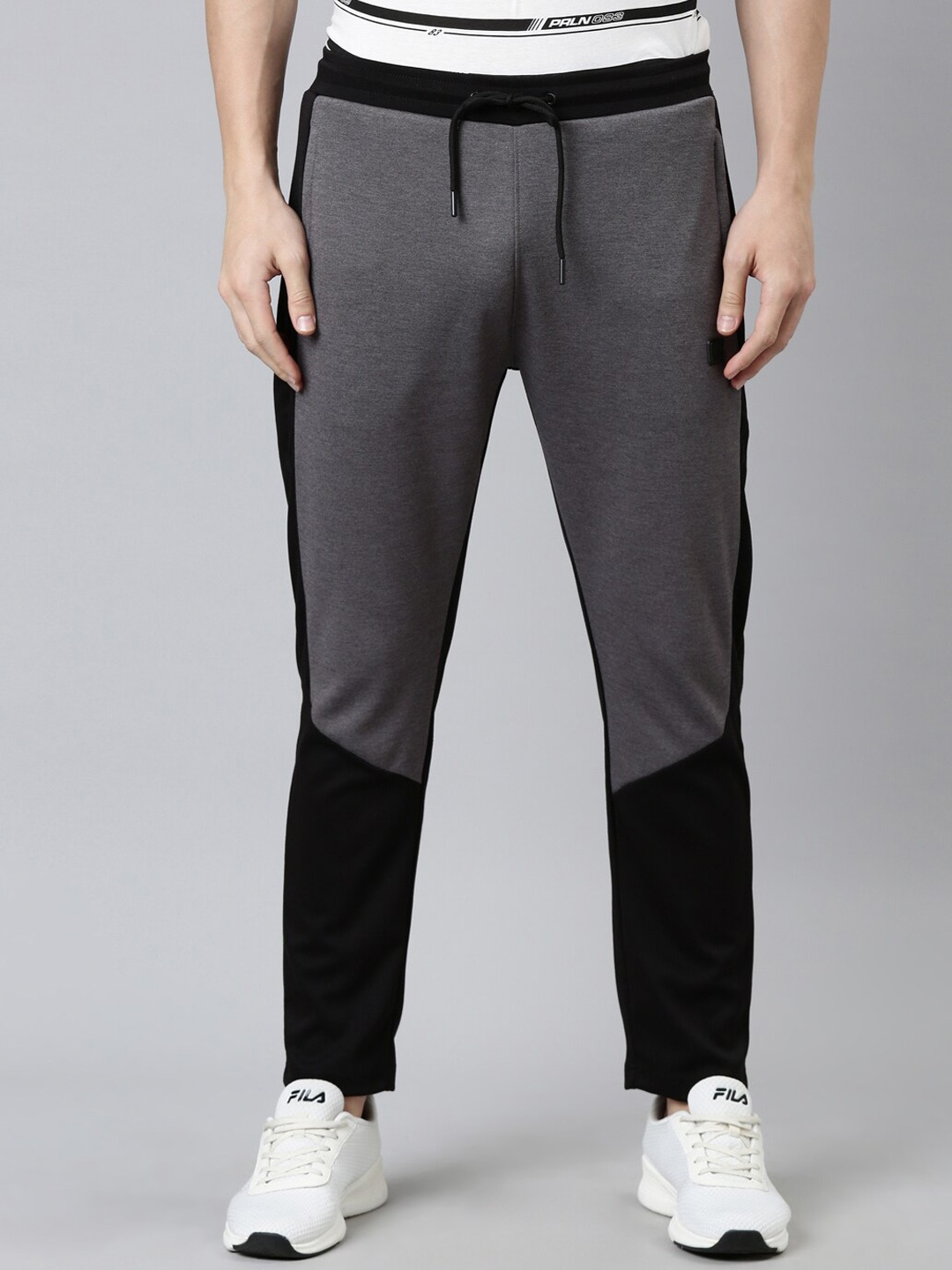 

Proline Men Colorblocked Mid-Rise Track Pants, Black