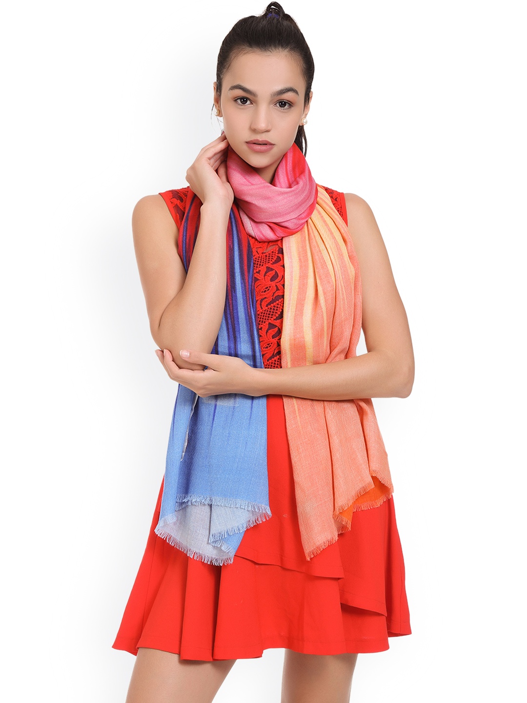 

SHINGORA Multicoloured Printed Woollen Stole, Multi