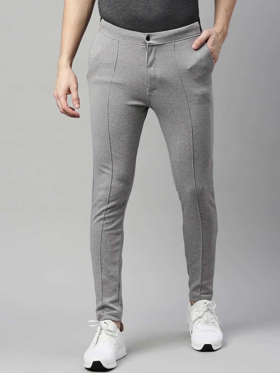

Proline Men Cotton Mid-Rise Track Pants, Grey