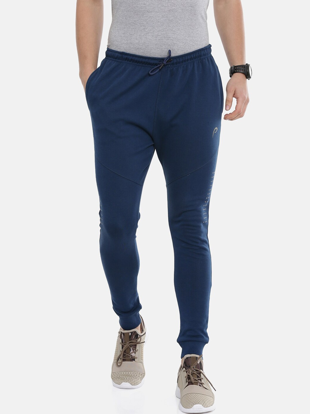 

Proline Men Mid-Rise Cotton Joggers, Teal
