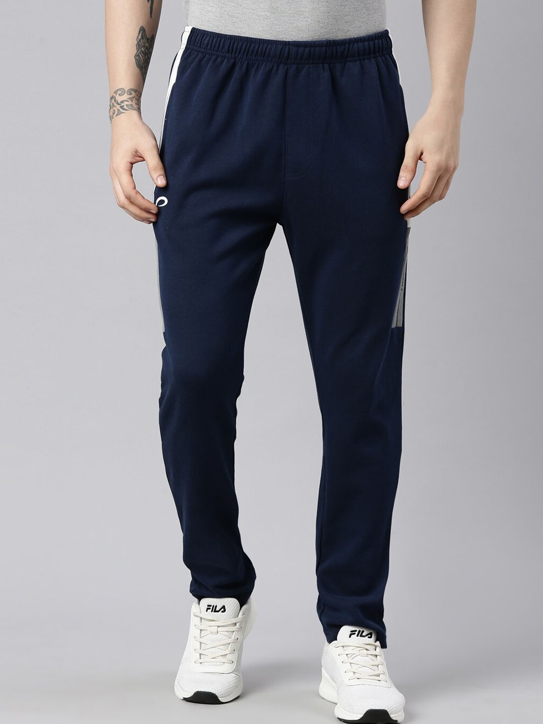

Proline Men Mid-Rise Cotton Track Pants, Navy blue