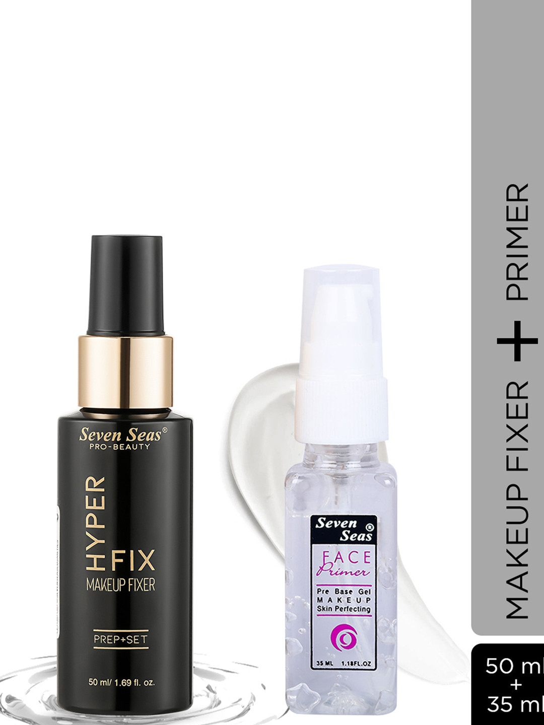 

Seven Seas Glow & Fix Combo Daily Use Set - Makeup Fixer 50 ml & Primer 35 ml, Black
