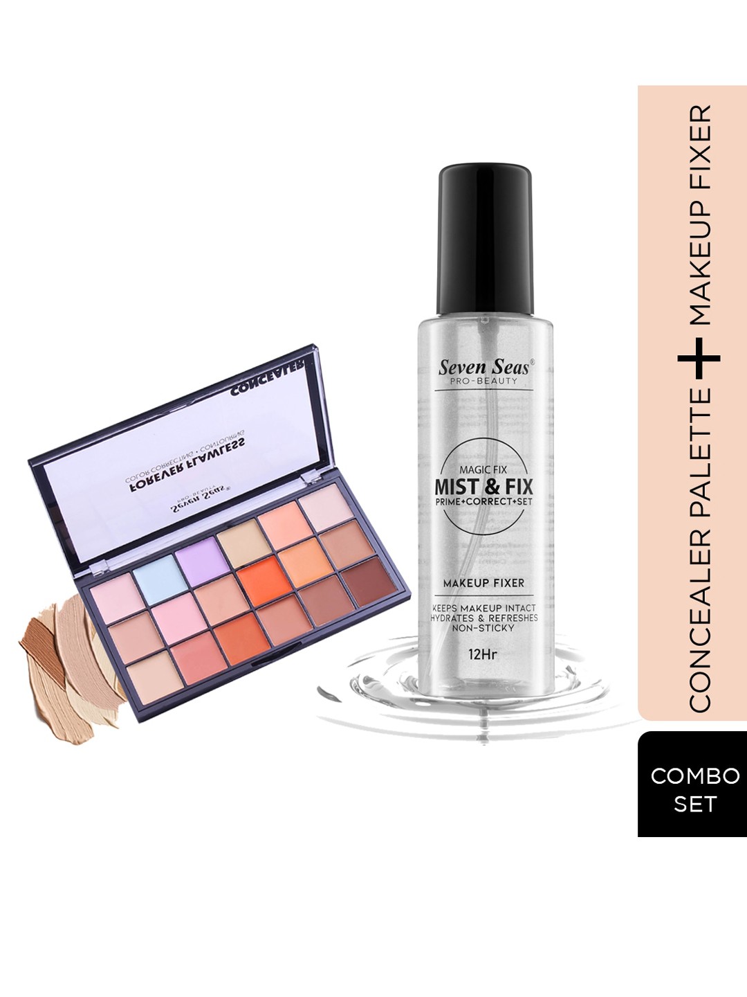 

Seven Seas Long Lasting Makeup Fixer With Concealer Palette, Multi