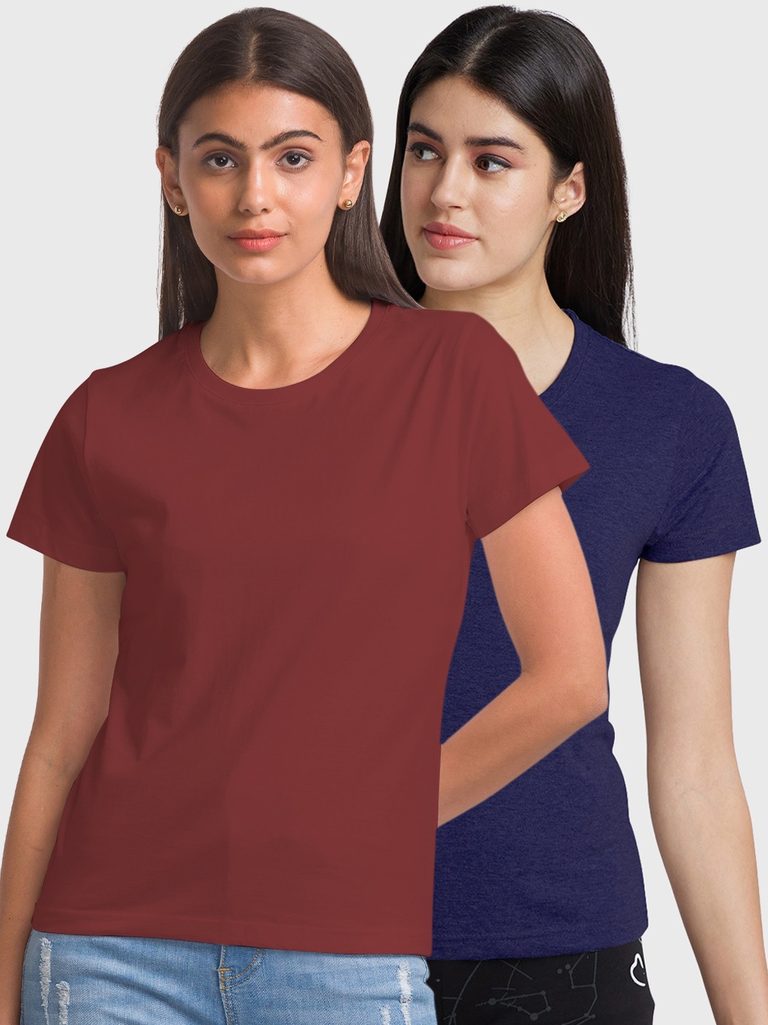 

FashionRack Pack of 2 Cotton Lounge T-shirts, Maroon