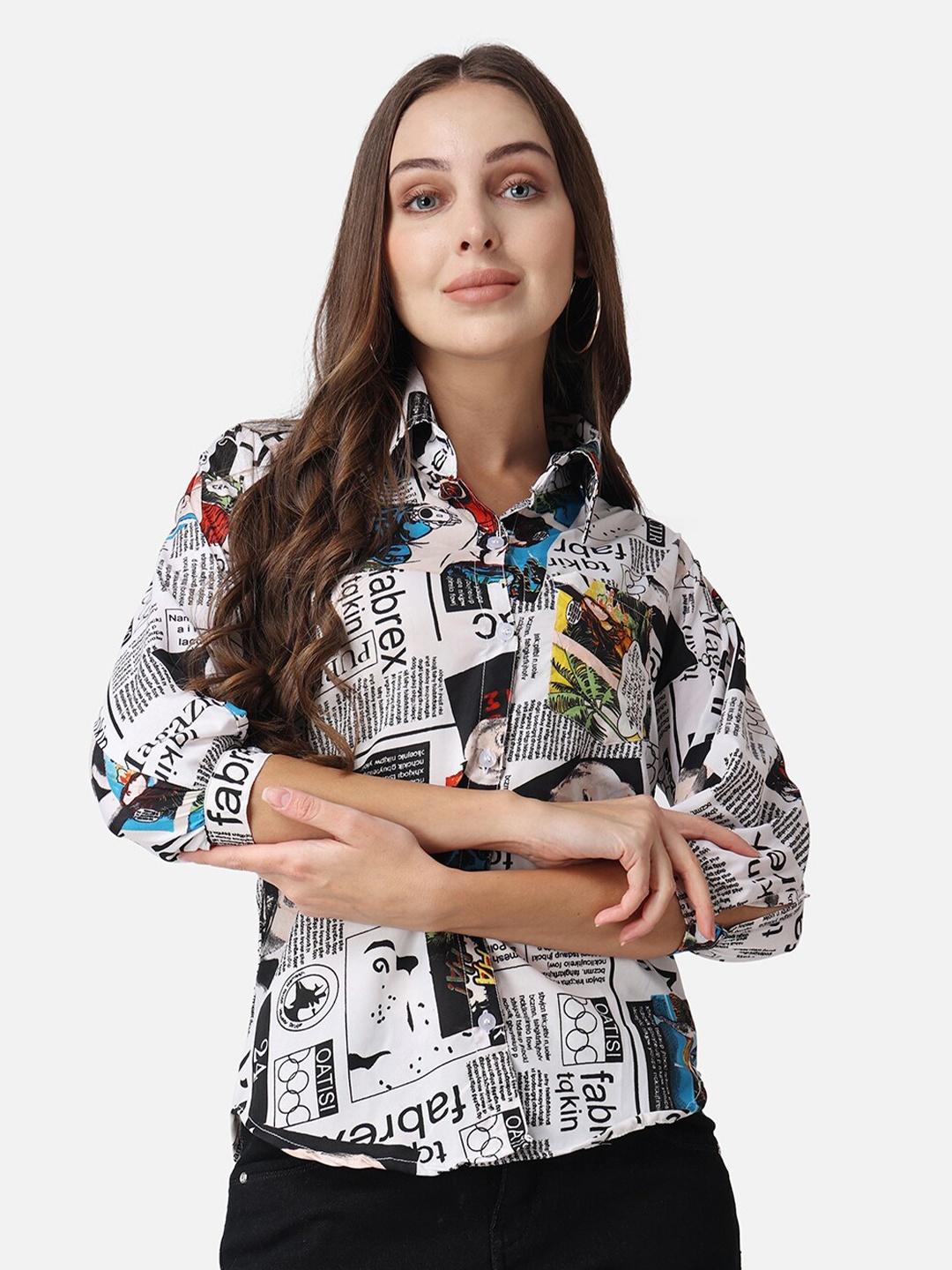 

SCORPIUS Typography Printed Casual Shirt, White