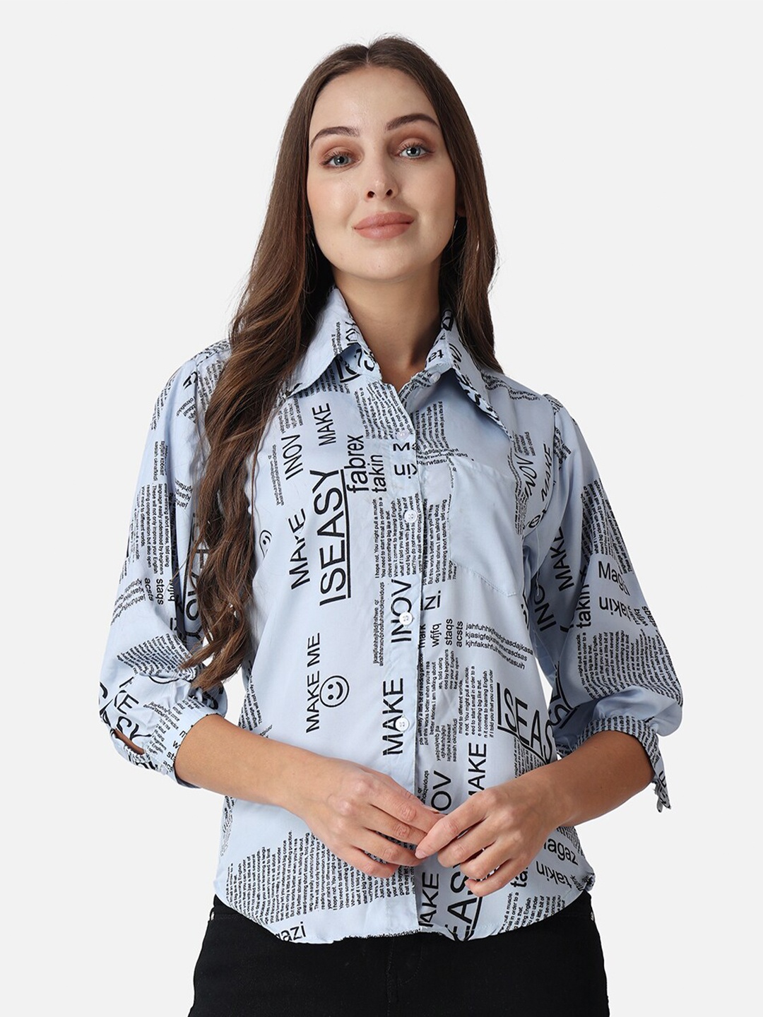 

SCORPIUS Typography Printed Casual Shirt, Blue