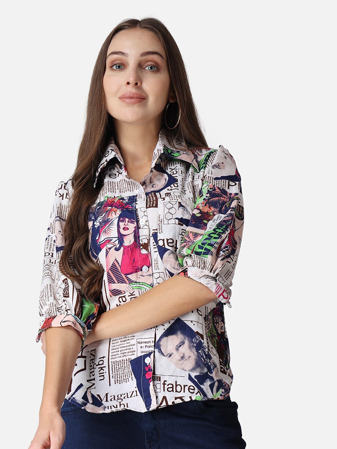 

SCORPIUS Typography Printed Casual Shirt, White