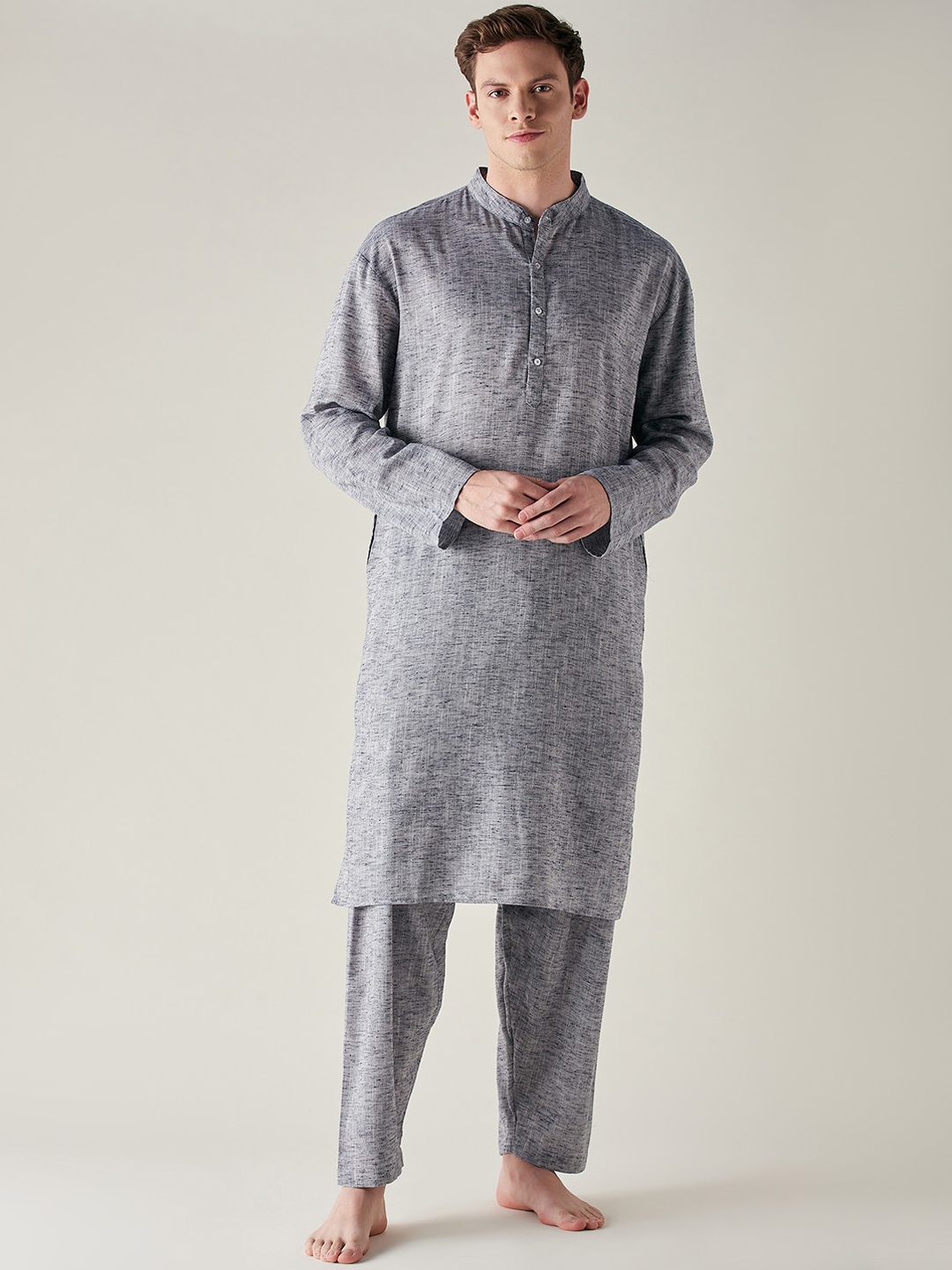 

The Kaftan Company Pure Cotton Night Suit, Blue