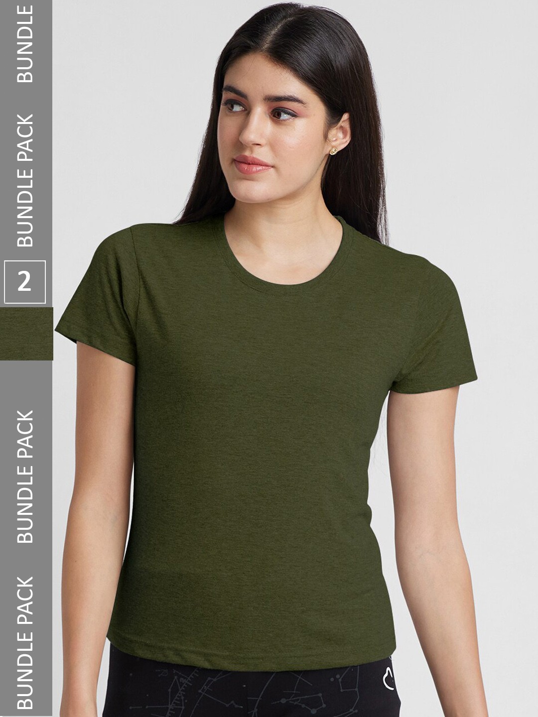 

FashionRack Pack of 2 Pure Cotton Lounge Tshirts, Olive