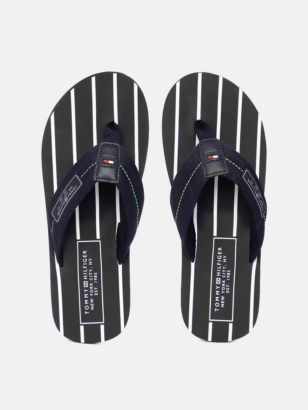 

Tommy Hilfiger Men Striped Thong Flip-Flops, Navy blue
