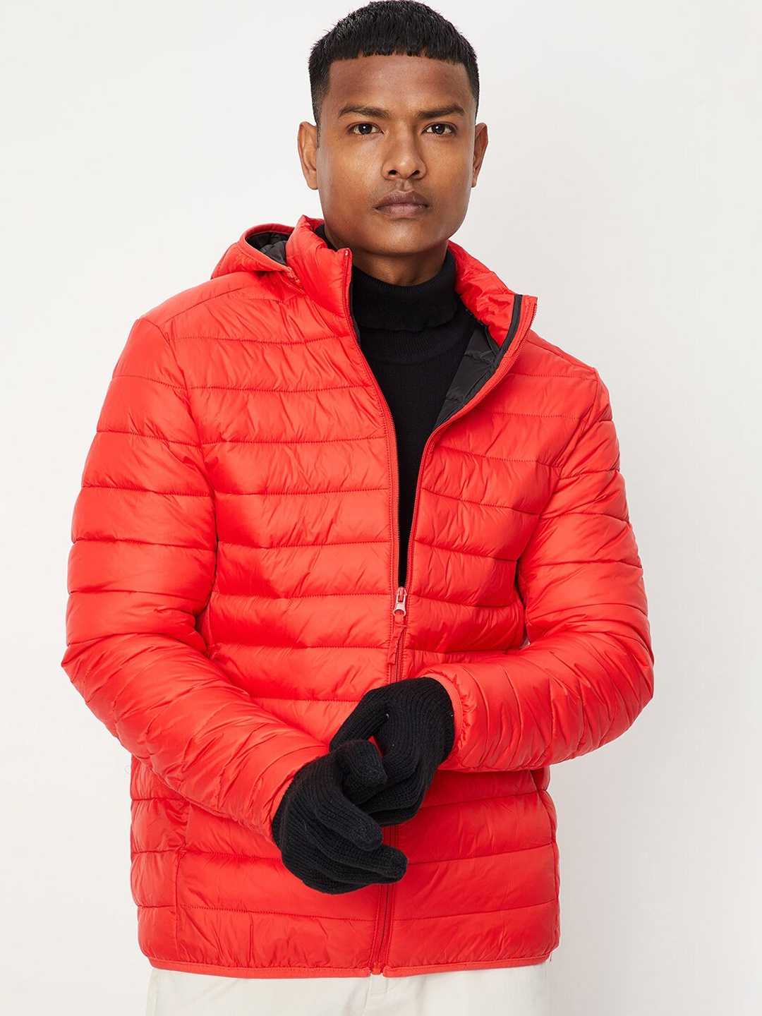 

max Hooded Windcheater Puffer Jacket, Orange