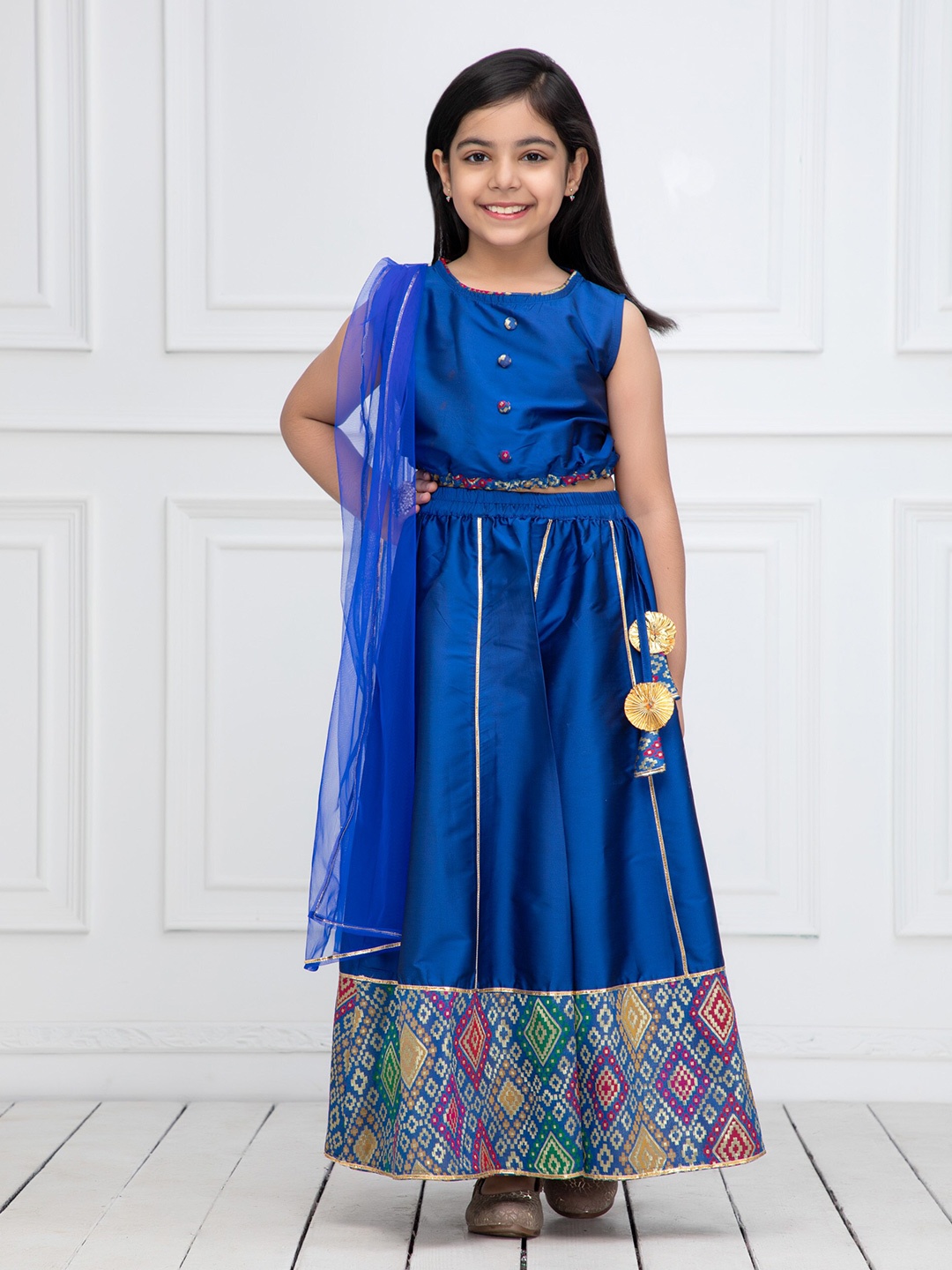 

NEUDIS Girls Ready to Wear Lehenga & Blouse With Dupatta, Blue