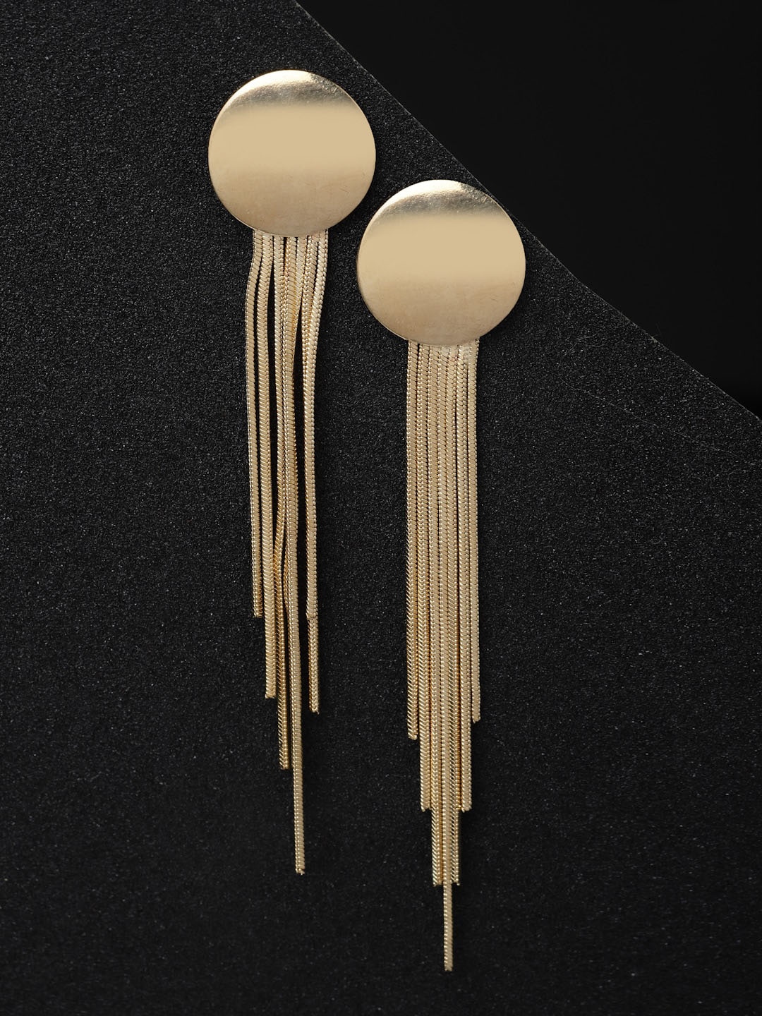 

VOGUE PANASH Gold-Plated Contempory Tasselled Drop Earrings