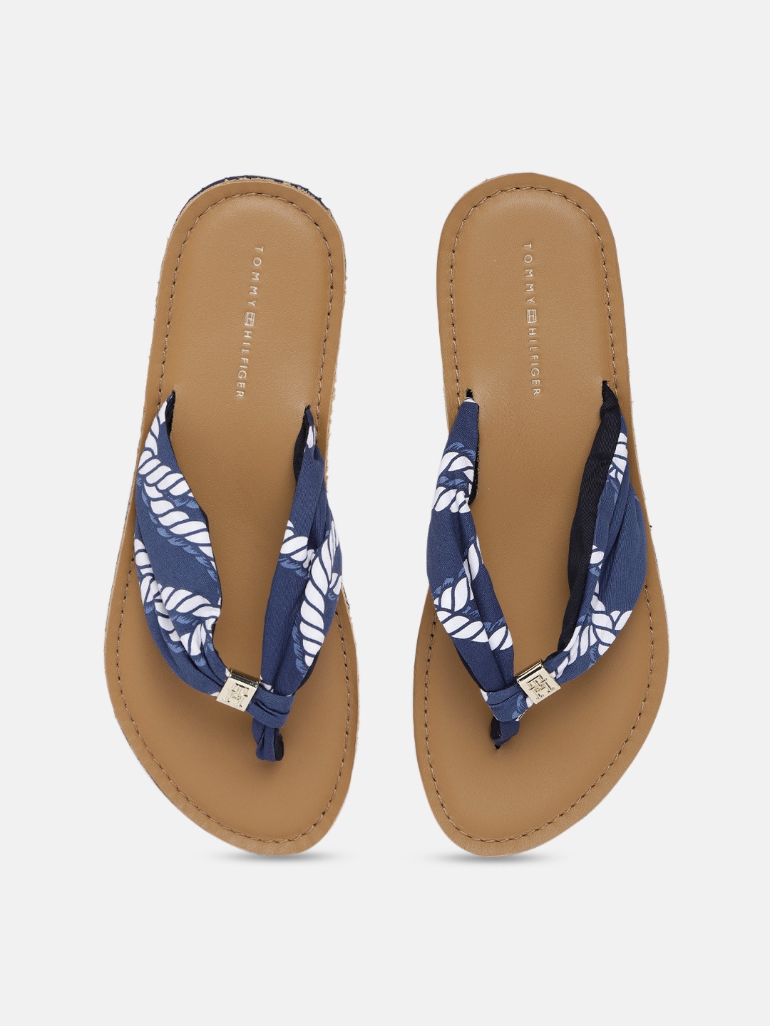 

Tommy Hilfiger Women Printed Thong Flip-Flops, Blue