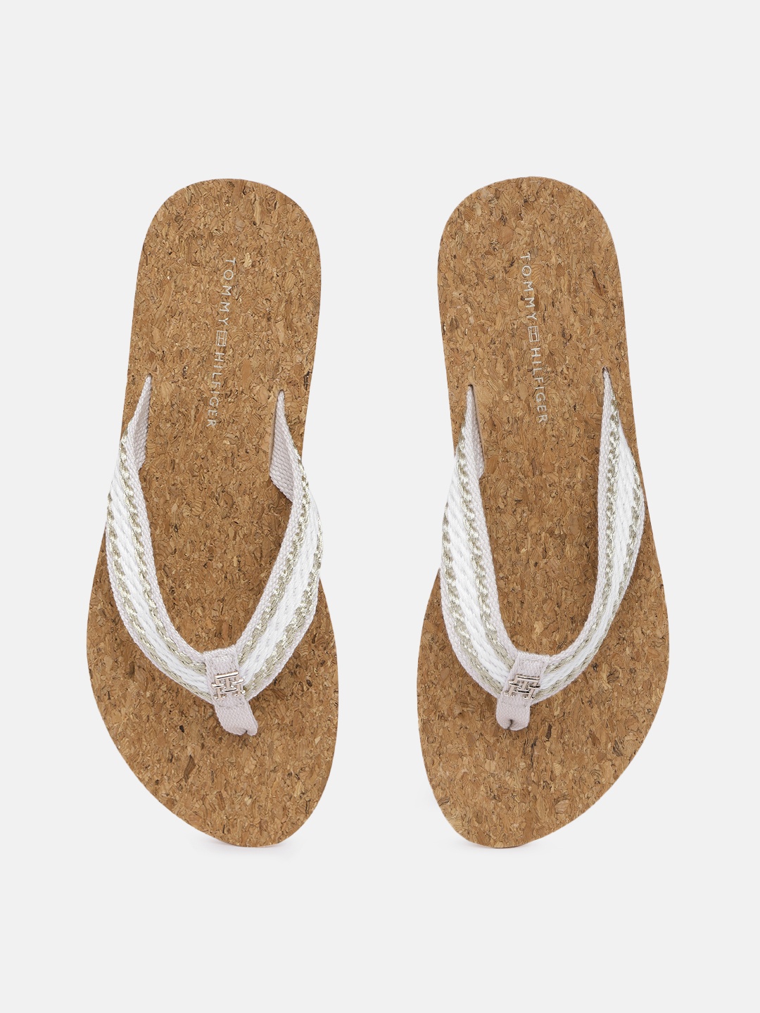 

Tommy Hilfiger Women Striped Thong Flip-Flops, White