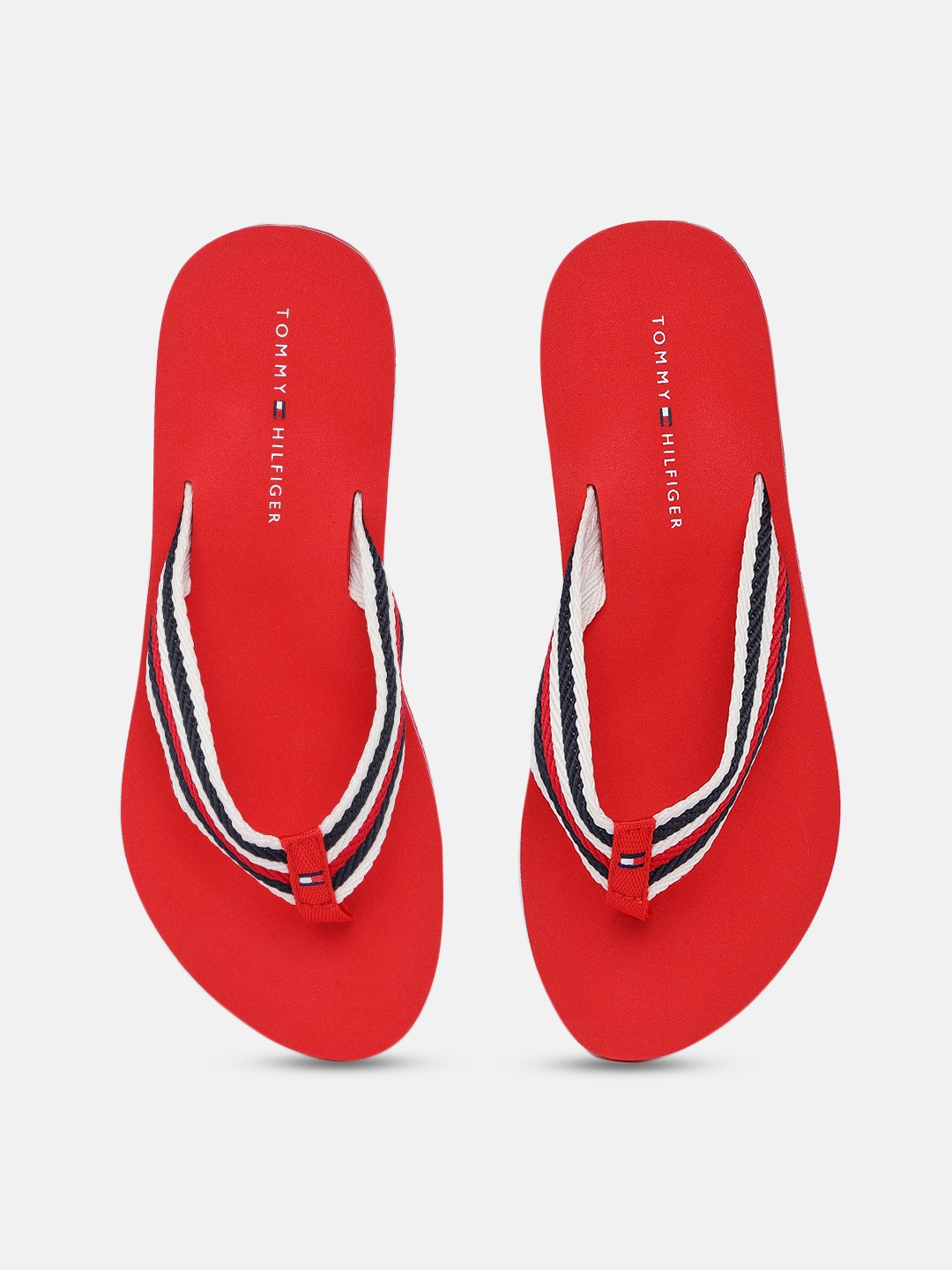 

Tommy Hilfiger Women Colourblocked Thong Flip Flops, Red