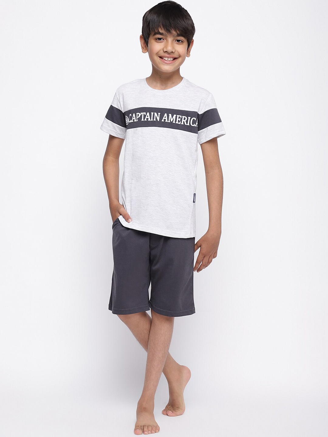 

Lil Tomatoes Boys Typography Printed Night Suit, White